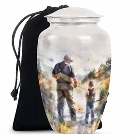 Fishing Cremation Urn - Tribute for Your Loved One Ashes