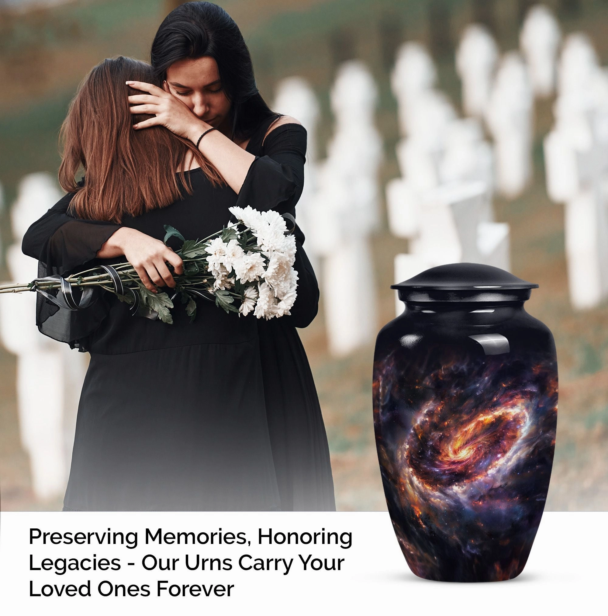 Glaaxy Memorial : Adult Female Purple Meadow Memorial Urn