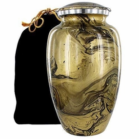 Gold and Black Adult Cremation Urn for Human Ashes