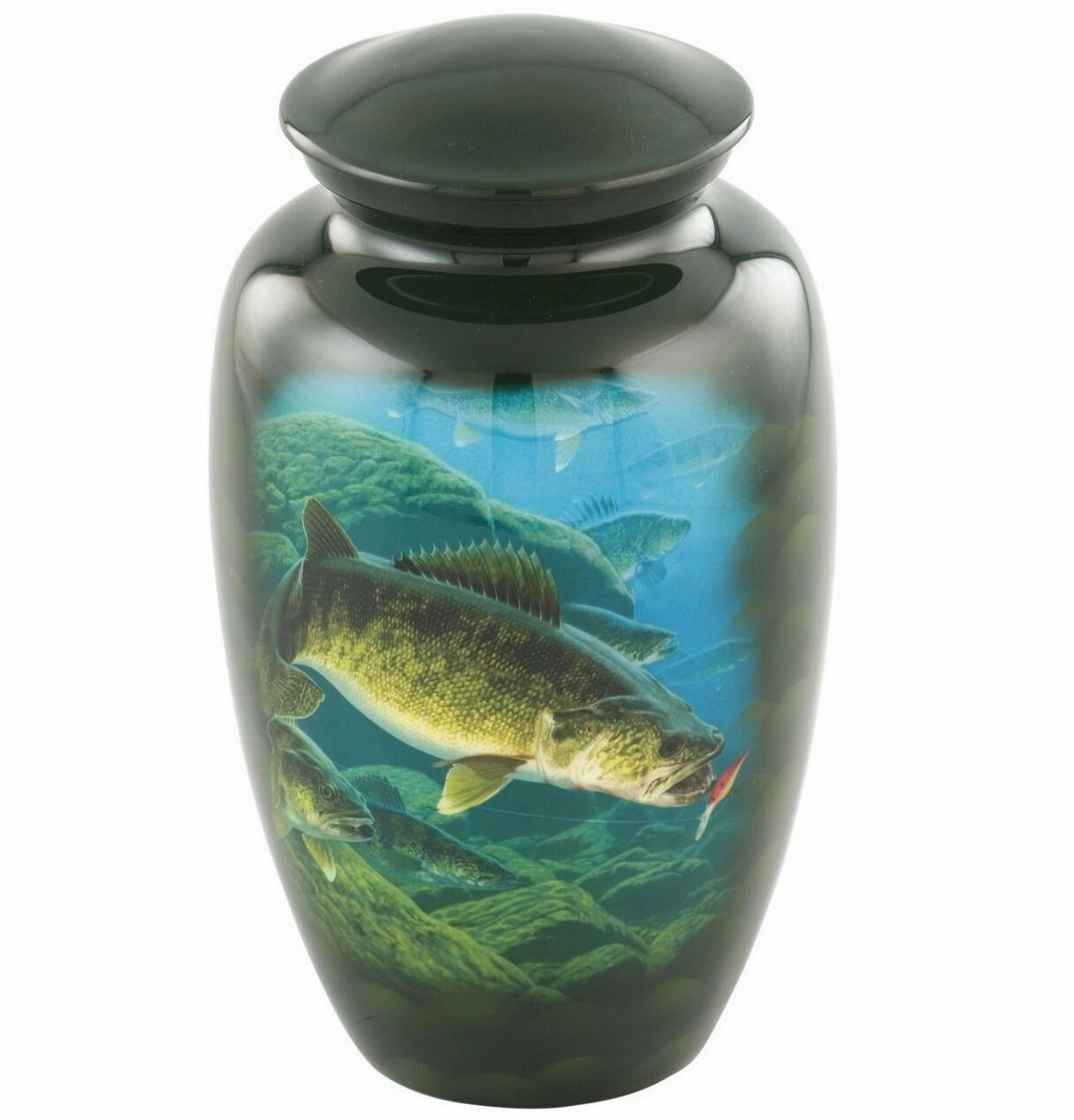 Gone Fishing Hand Painted Cremation Urn