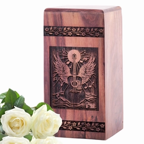 Guitar Wooden Cremation Urn - Large Adult Urn for Dad