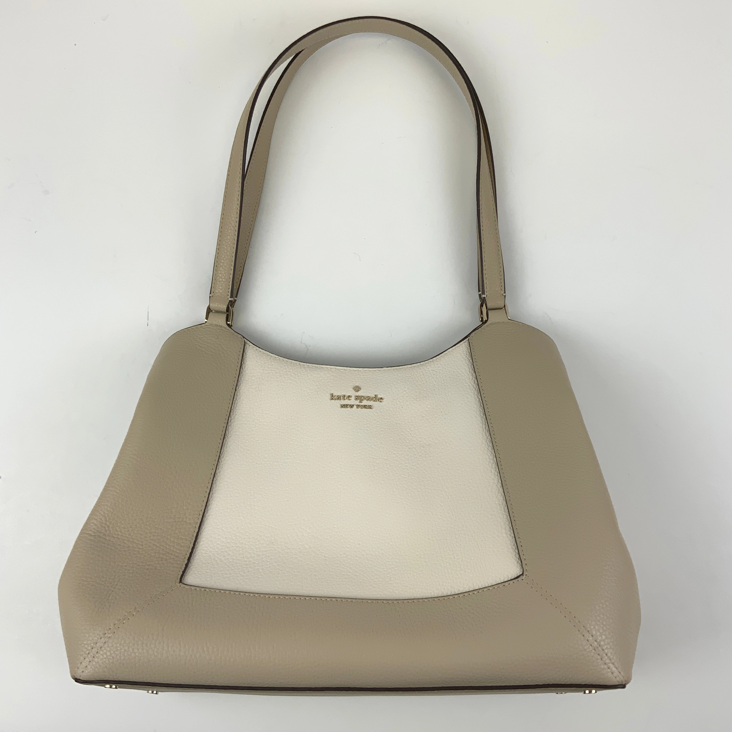 Handbag Designer By Kate Spade In Cream & Tan, Size:Large
