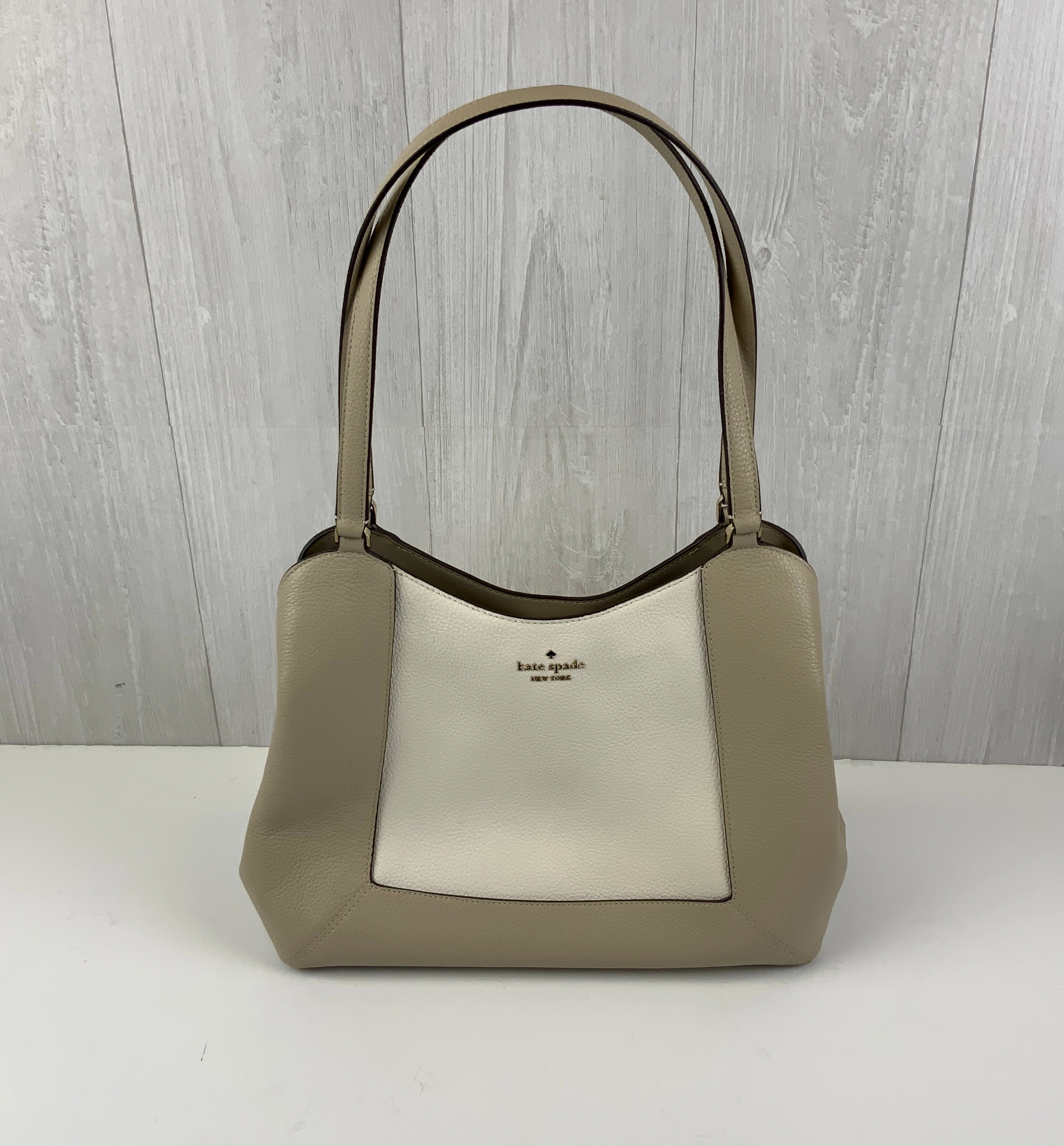 Handbag Designer By Kate Spade In Cream & Tan, Size:Large
