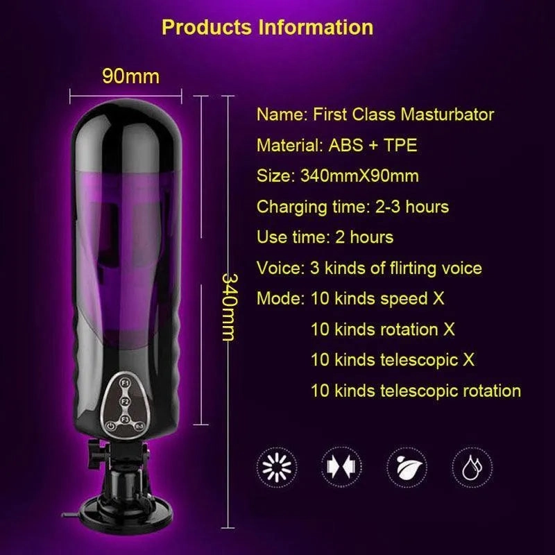 Hands free Telescopic Male Masturbator Toy