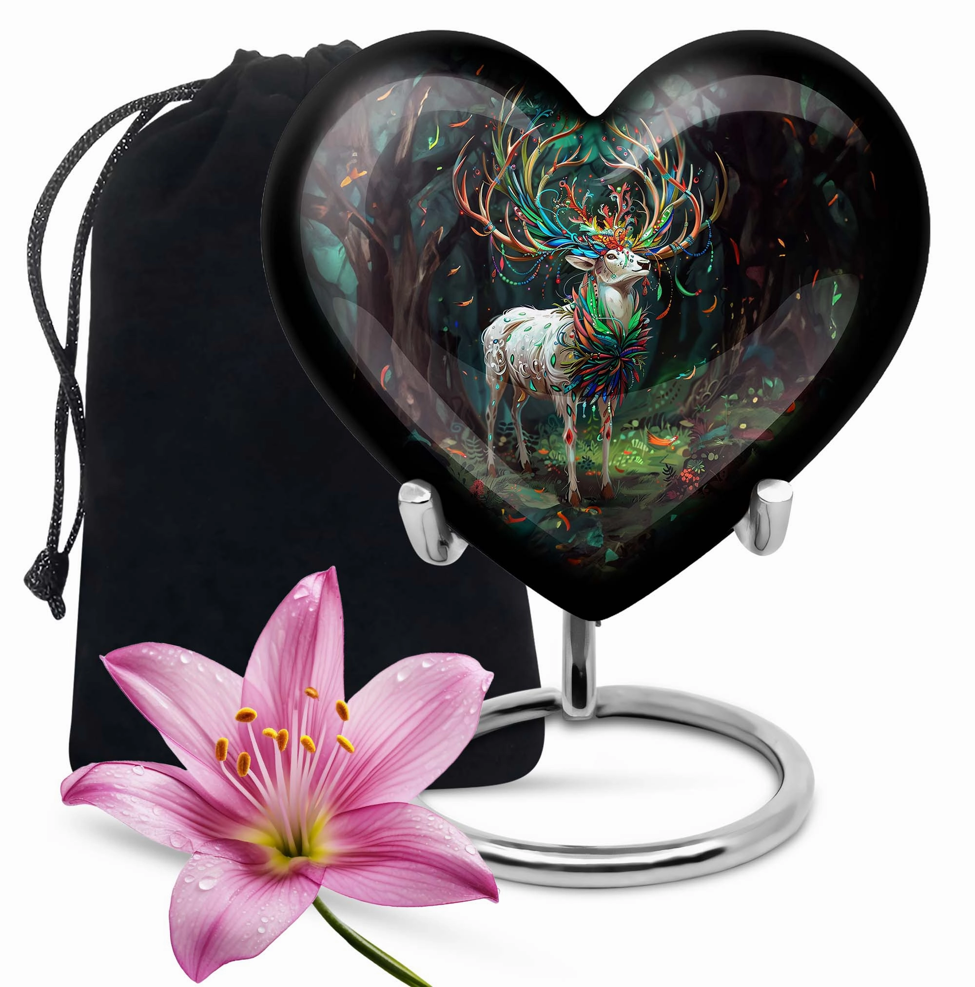 Heartfelt Deer Urn - Cremation Memorial for Adult Women