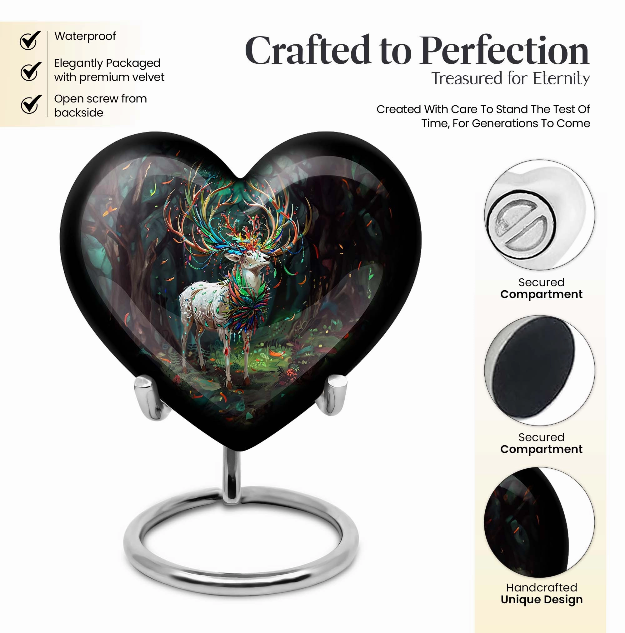 Heartfelt Deer Urn - Cremation Memorial for Adult Women