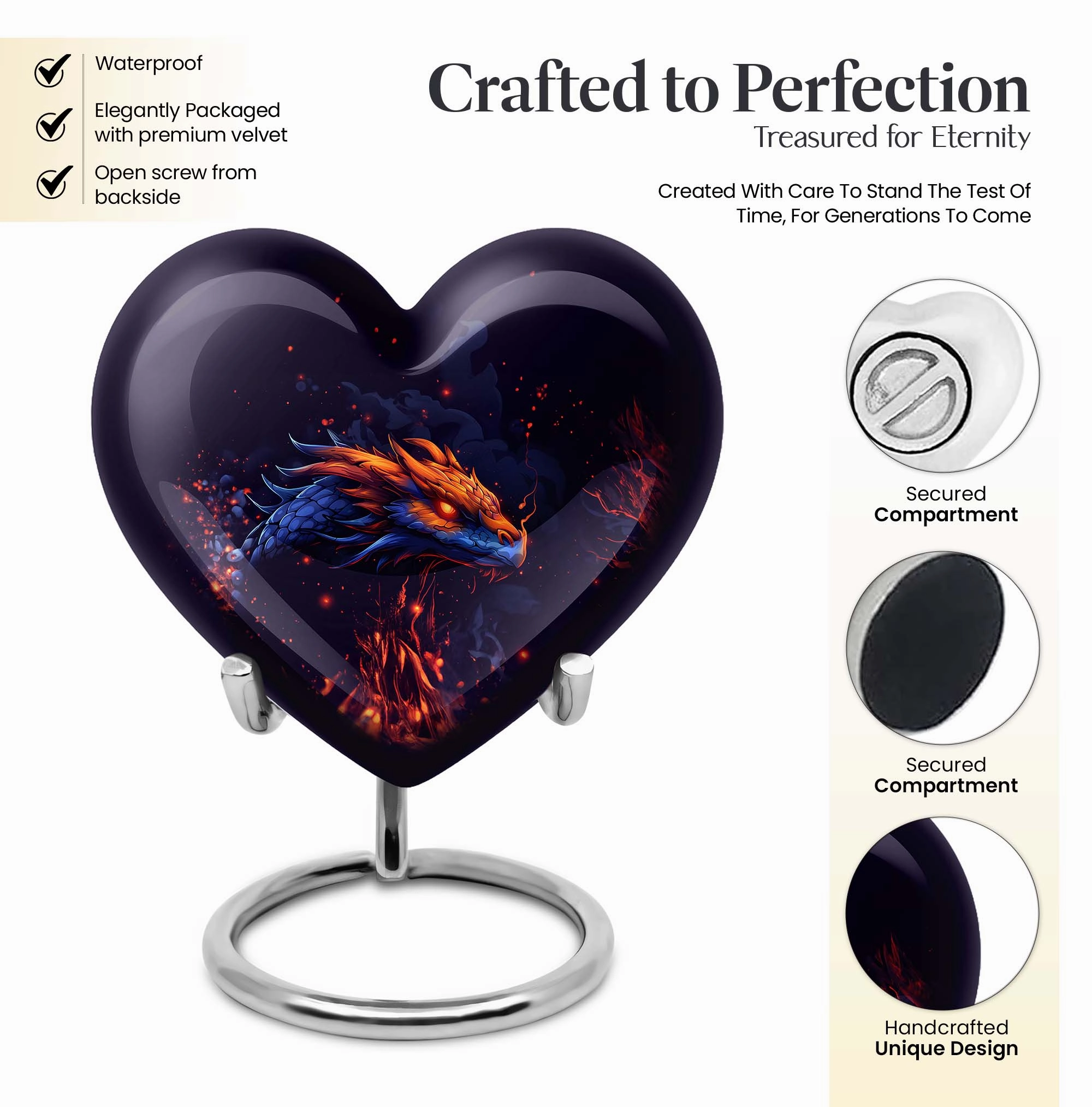 Heartfelt Embrace: Adult Dragon Urn for Cremation Ashes