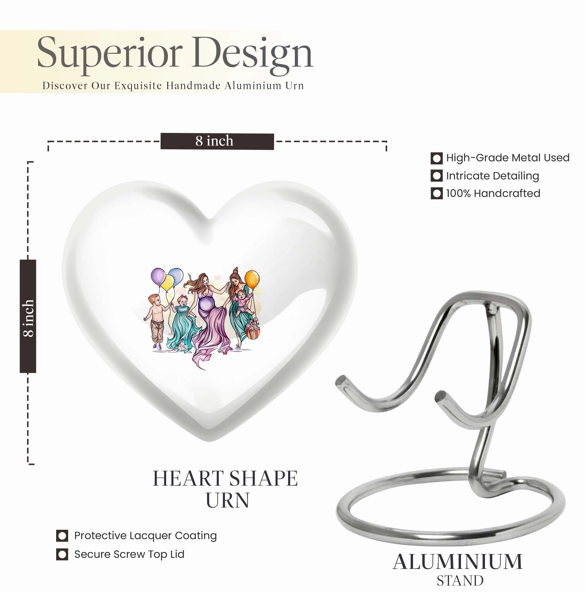 Heartful Remembrance - Mother Urn and Adult Cremation Container