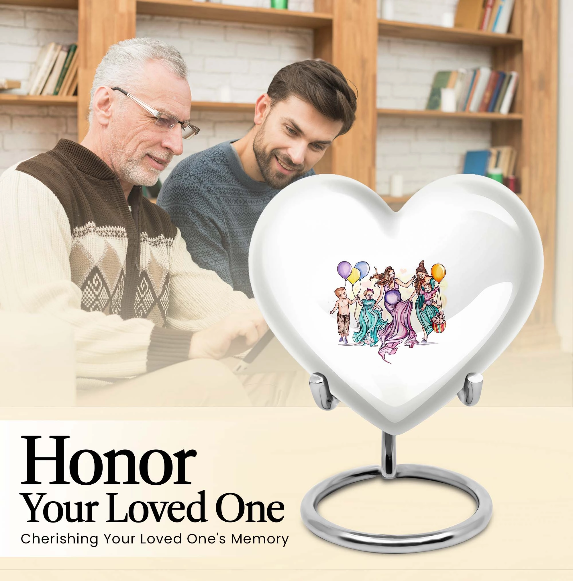 Heartful Remembrance - Mother Urn and Adult Cremation Container
