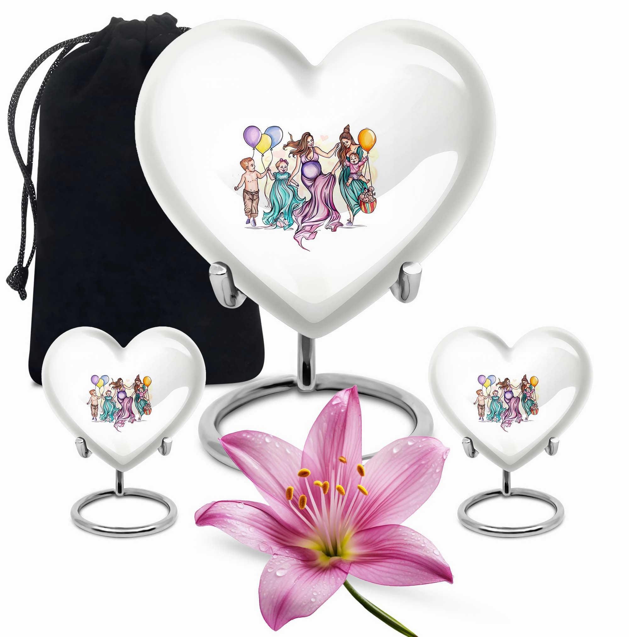 Heartful Remembrance - Mother Urn and Adult Cremation Container