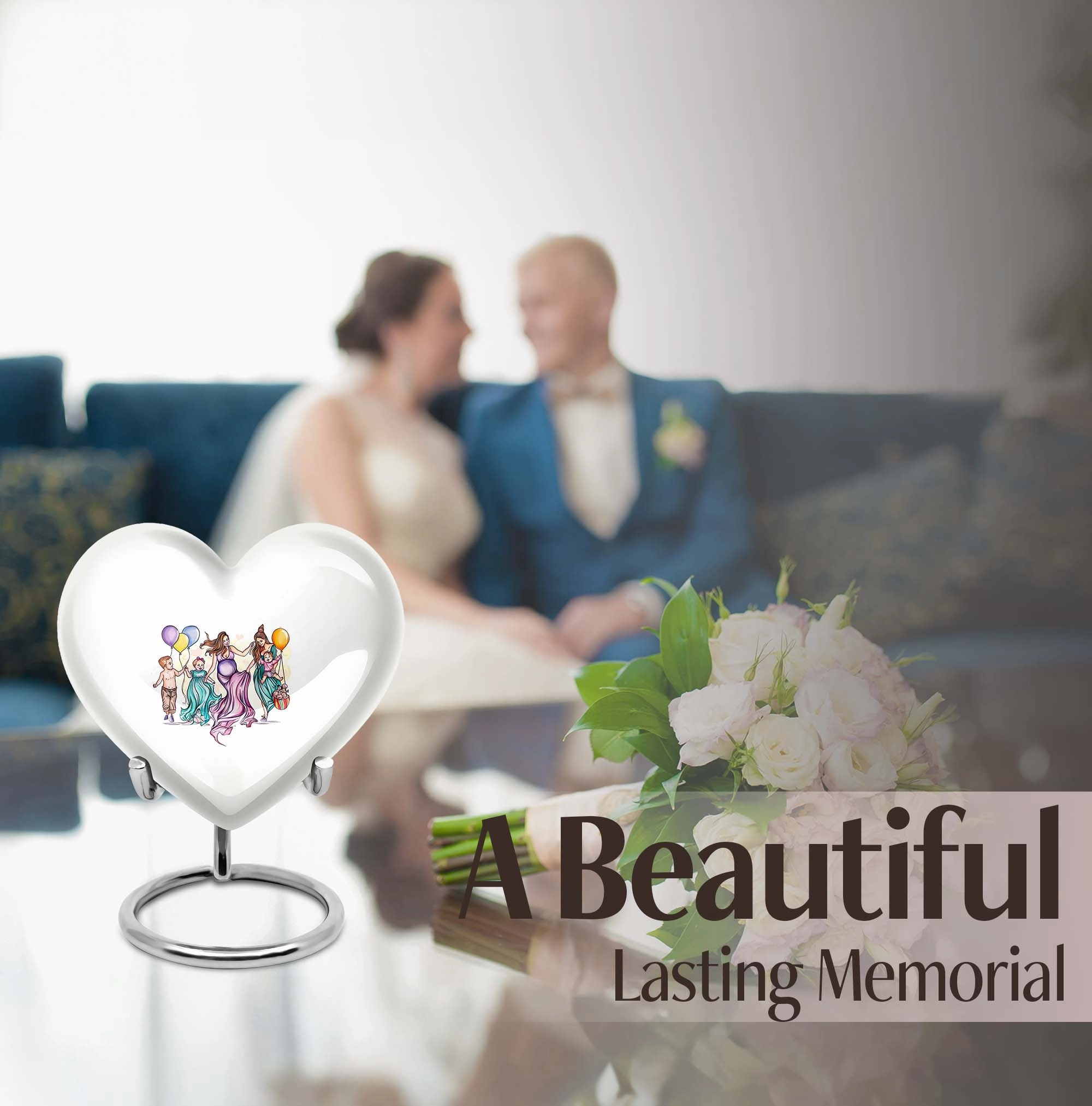 Heartful Remembrance - Mother Urn and Adult Cremation Container