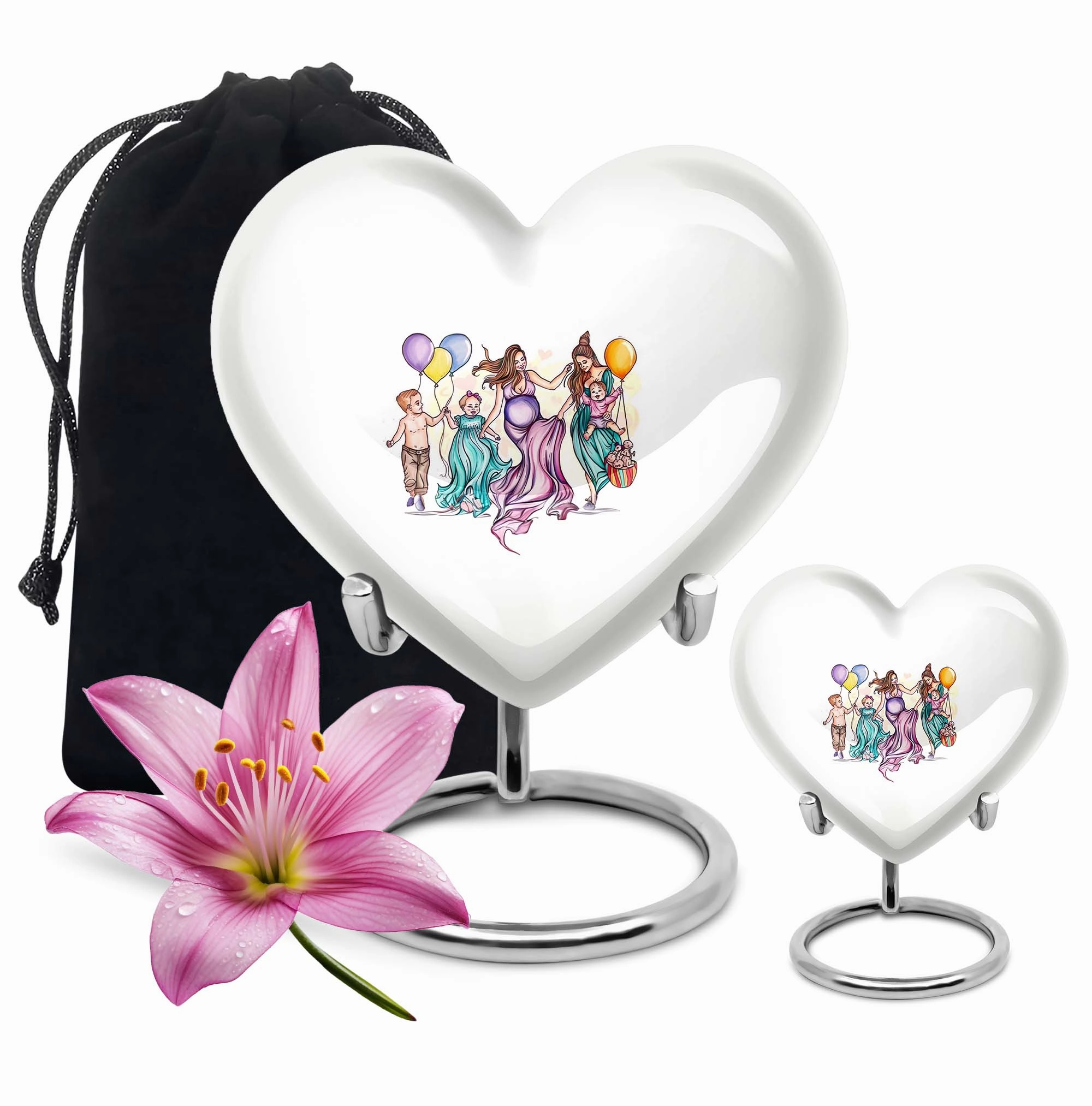 Heartful Remembrance - Mother Urn and Adult Cremation Container