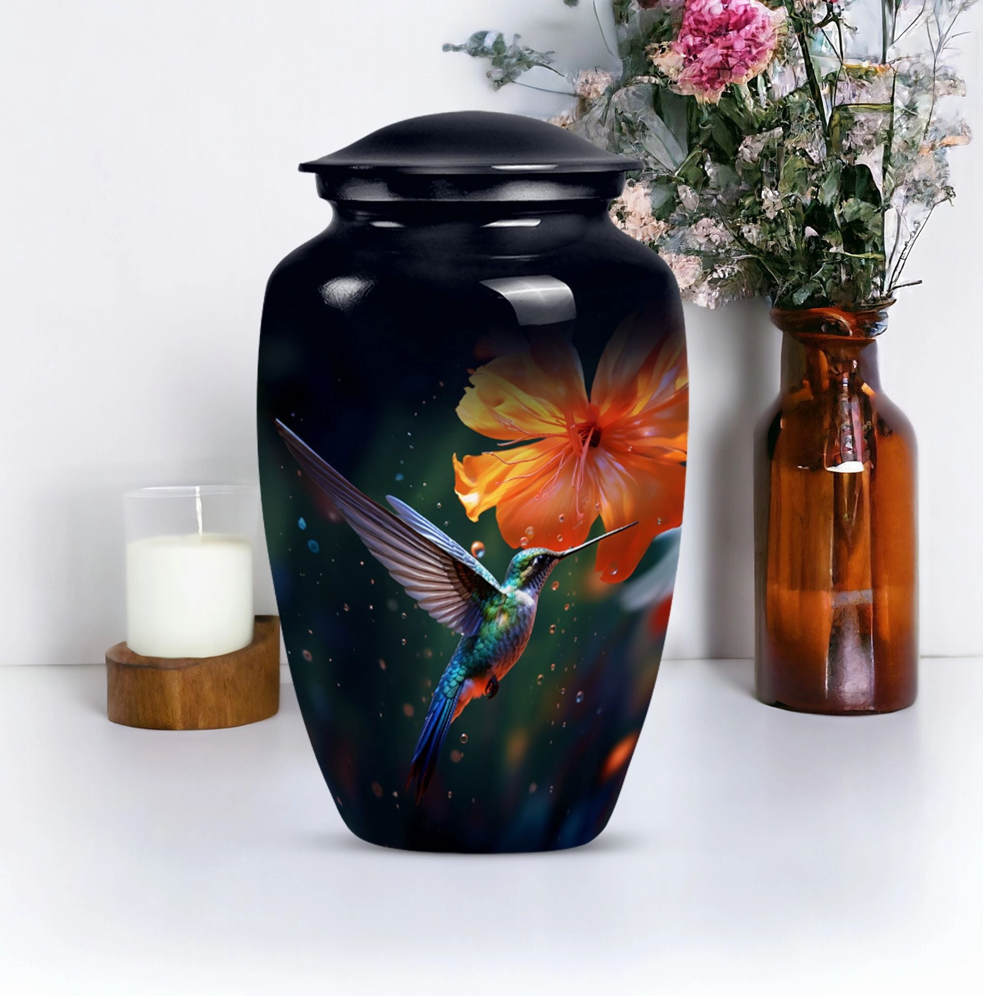 Humming Birds Urn: Memorial Keepsake for Mother's Ashes