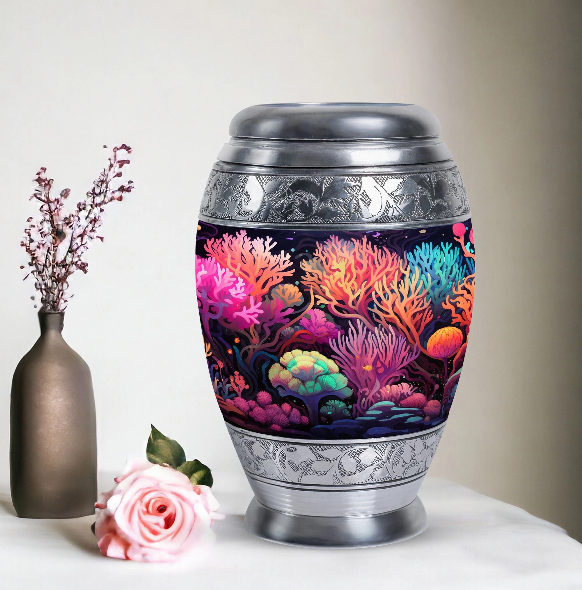 Large Monar Urn: An Aluminium, Mountain Mini Memorial For Human Ashes with Customization