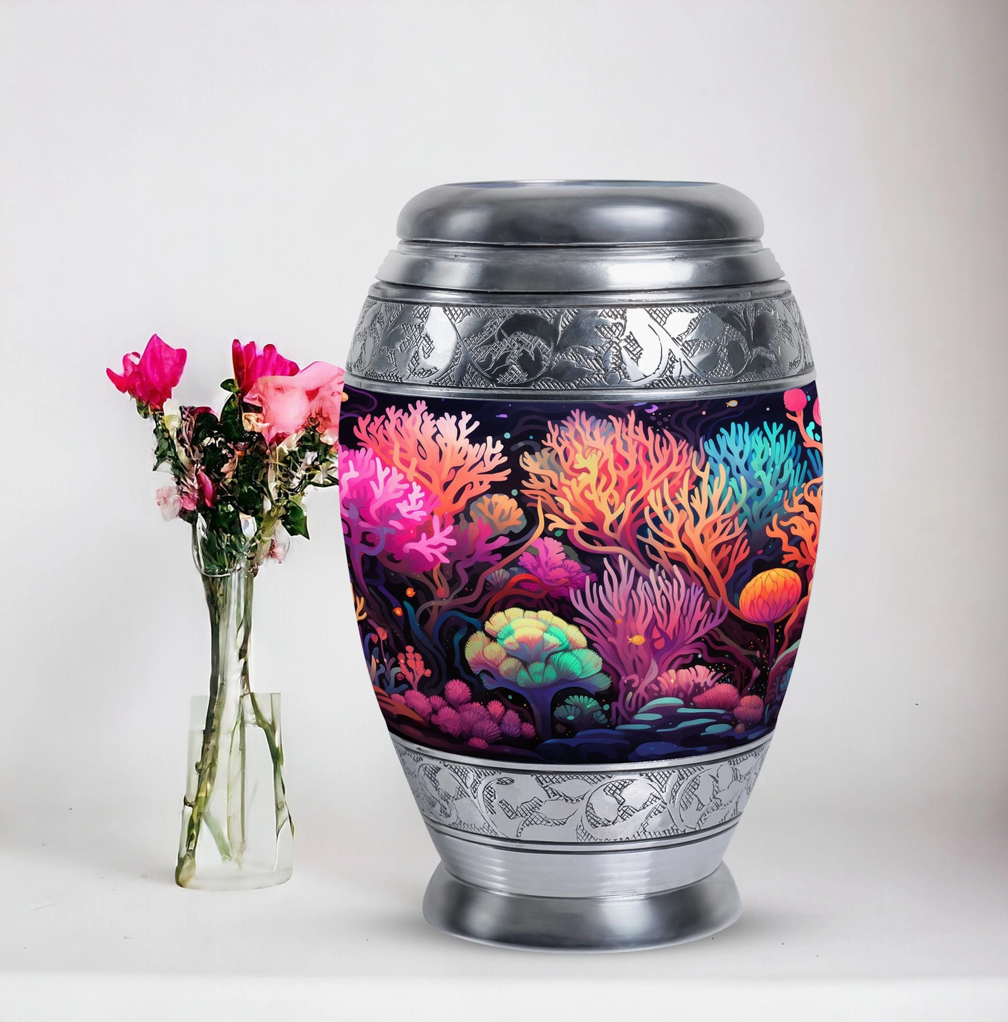 Large Monar Urn: An Aluminium, Mountain Mini Memorial For Human Ashes with Customization