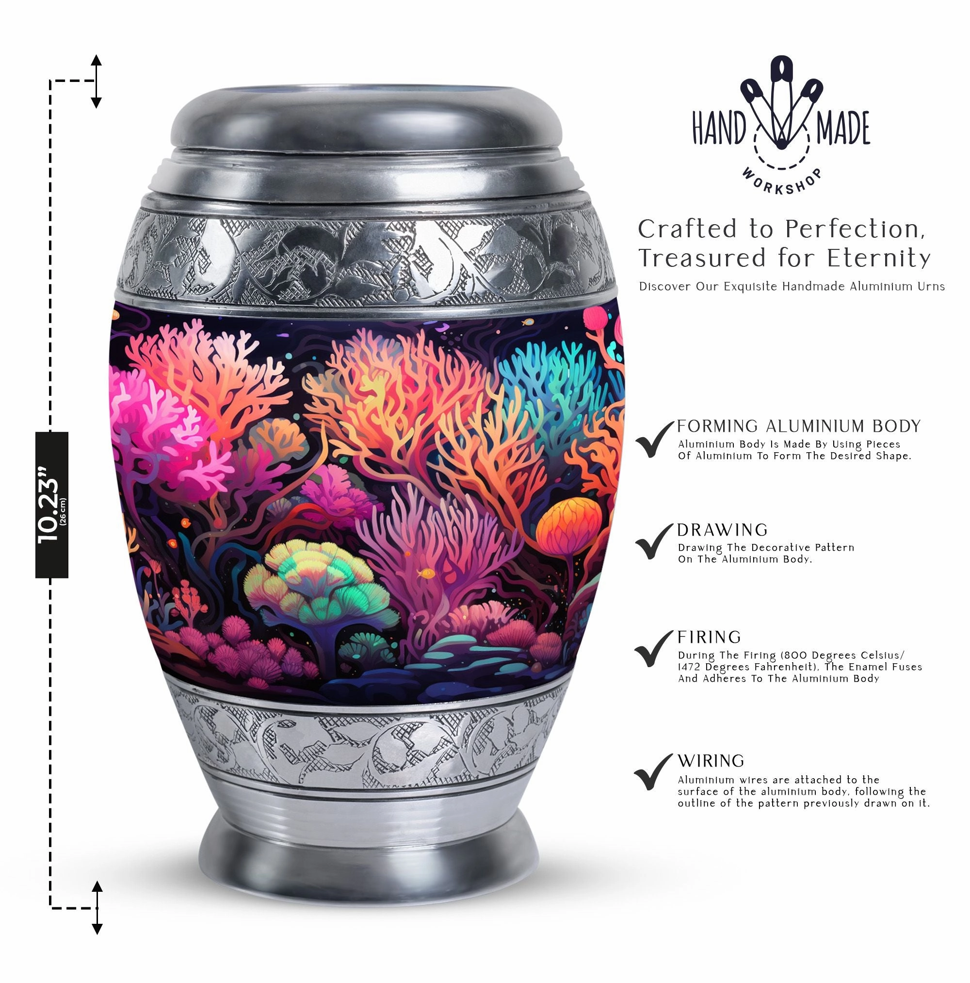 Large Monar Urn: An Aluminium, Mountain Mini Memorial For Human Ashes with Customization