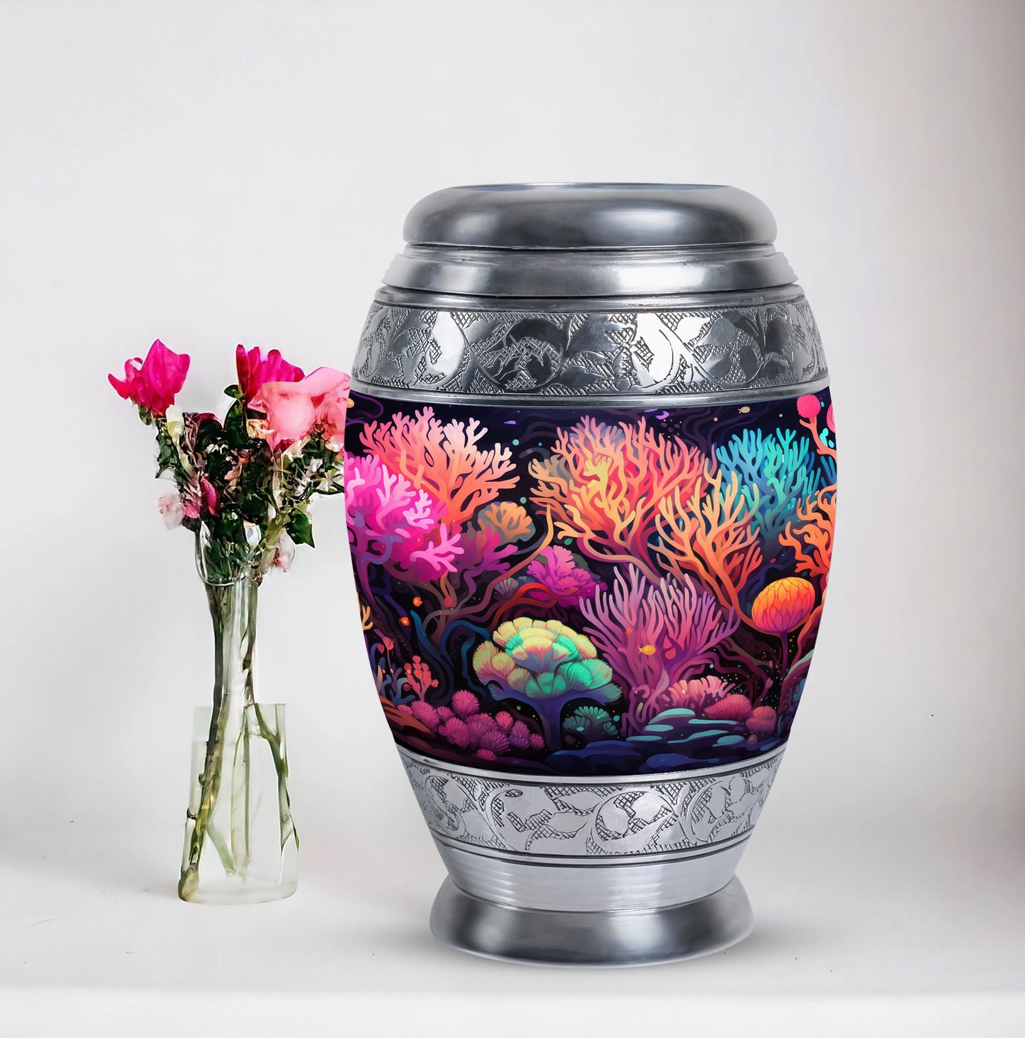 Large Monar Urn: An Aluminium, Mountain Mini Memorial For Human Ashes with Customization