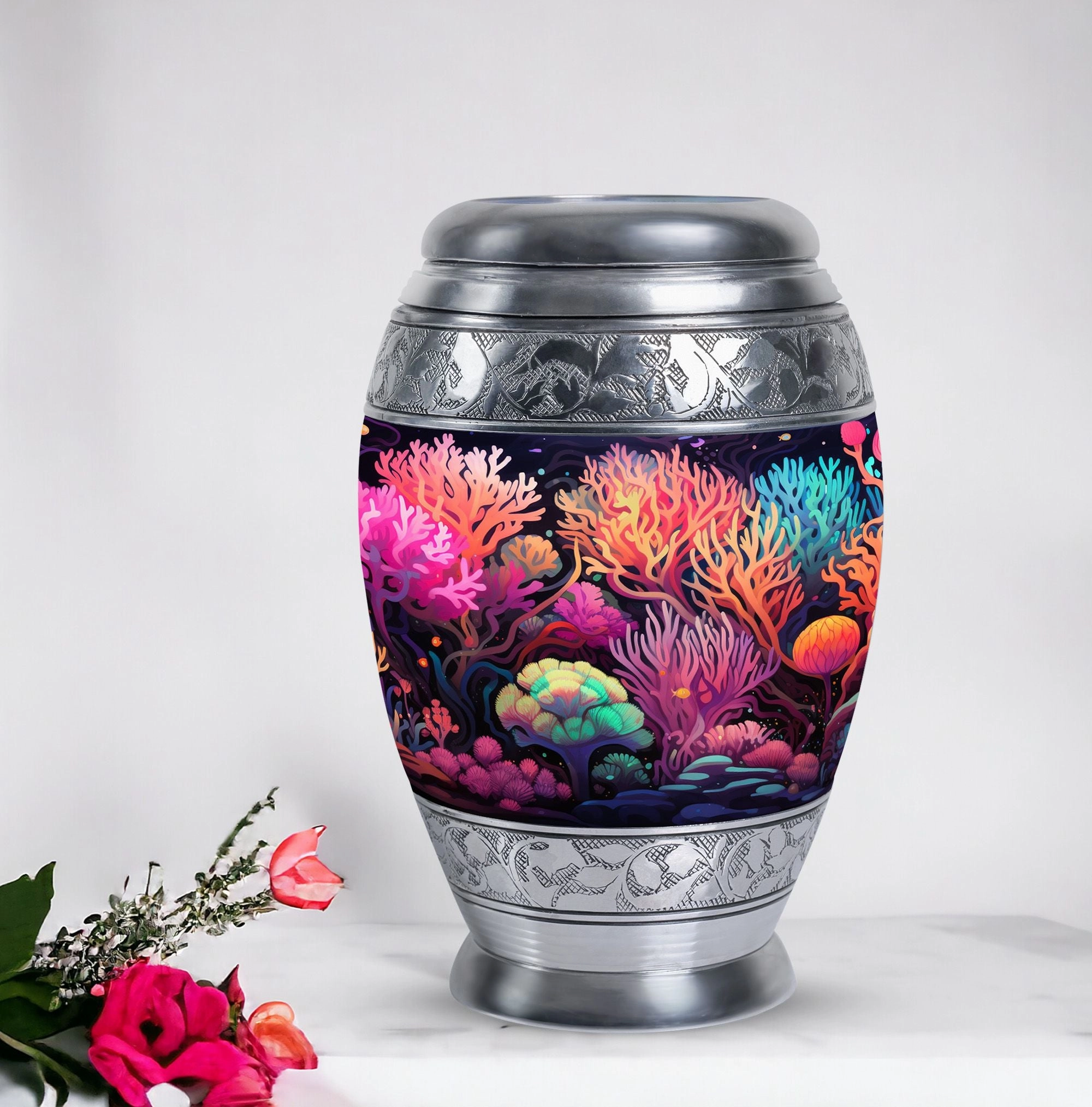 Large Monar Urn: An Aluminium, Mountain Mini Memorial For Human Ashes with Customization
