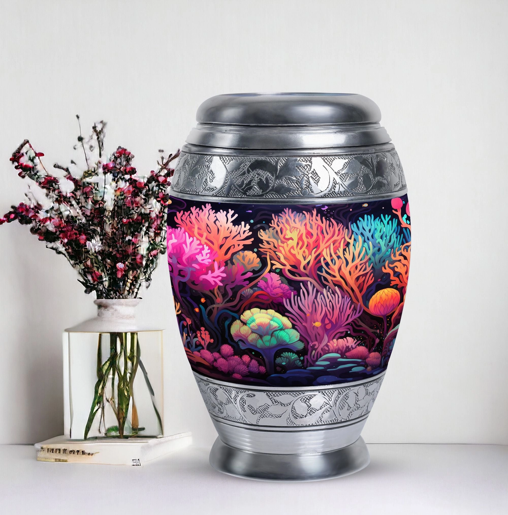 Large Monar Urn: An Aluminium, Mountain Mini Memorial For Human Ashes with Customization