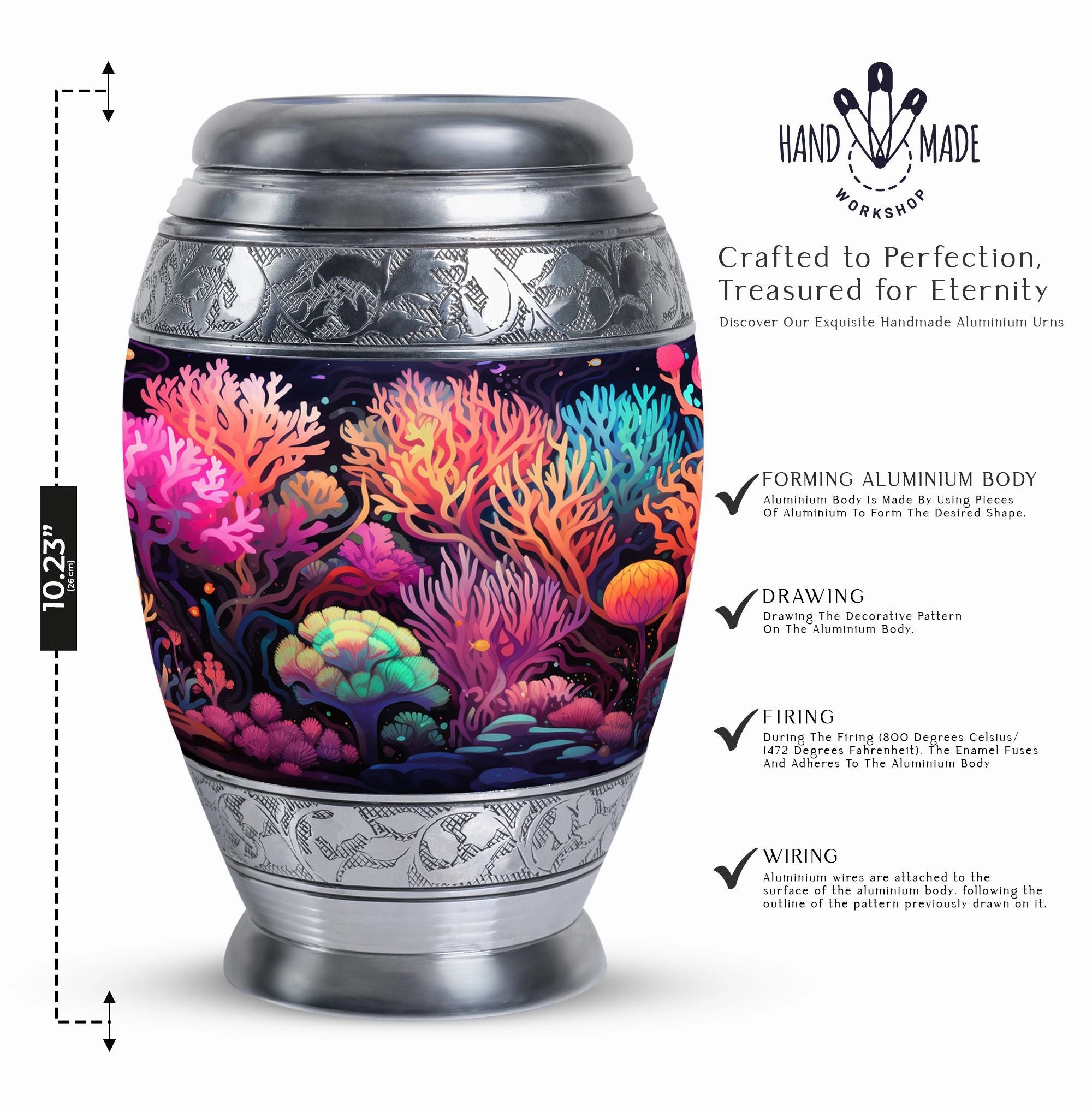 Large Monar Urn: An Aluminium, Mountain Mini Memorial For Human Ashes with Customization