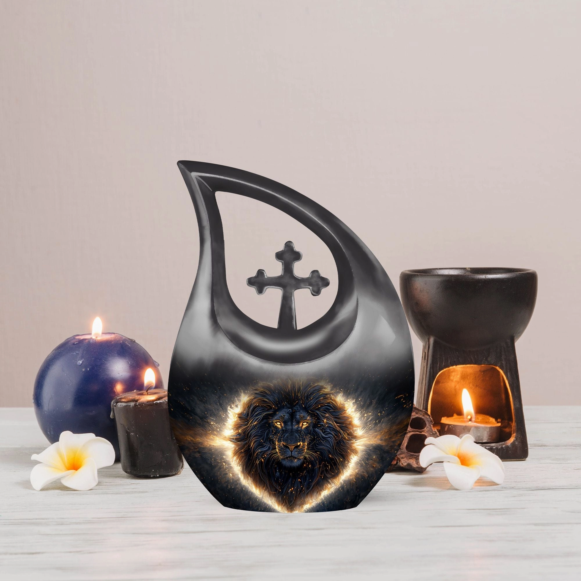 Lion  Memorial Urn -Large Urn For Adult Human Ashes