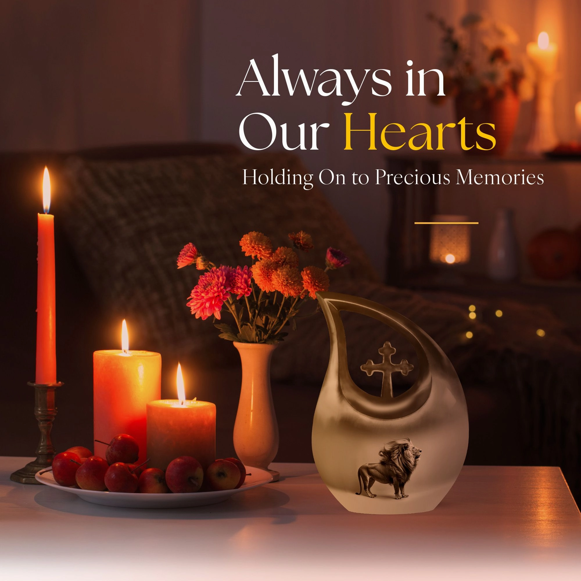 Lion Urn  -  Memorial Urn for Adult Human Ashes