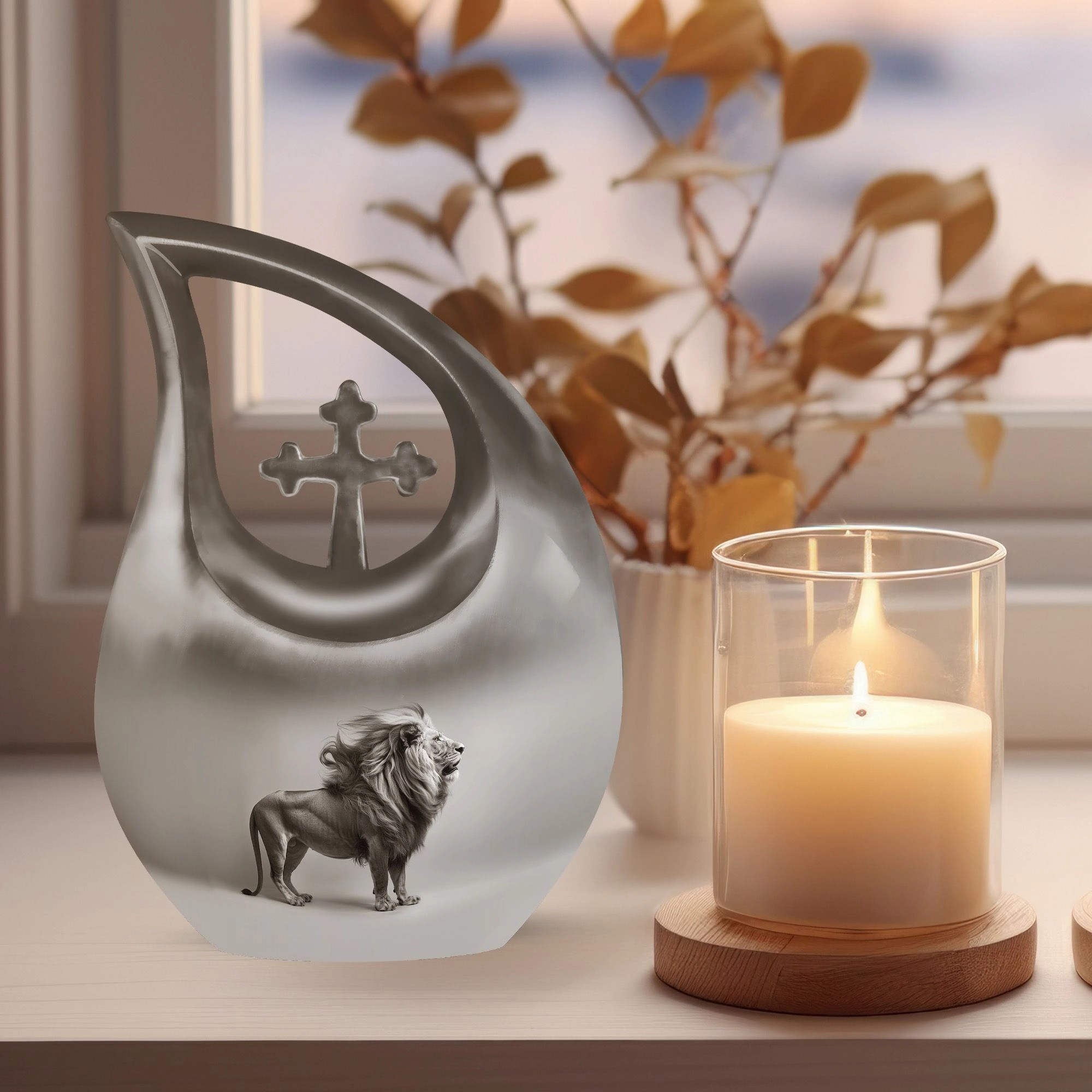 Lion Urn  -  Memorial Urn for Adult Human Ashes