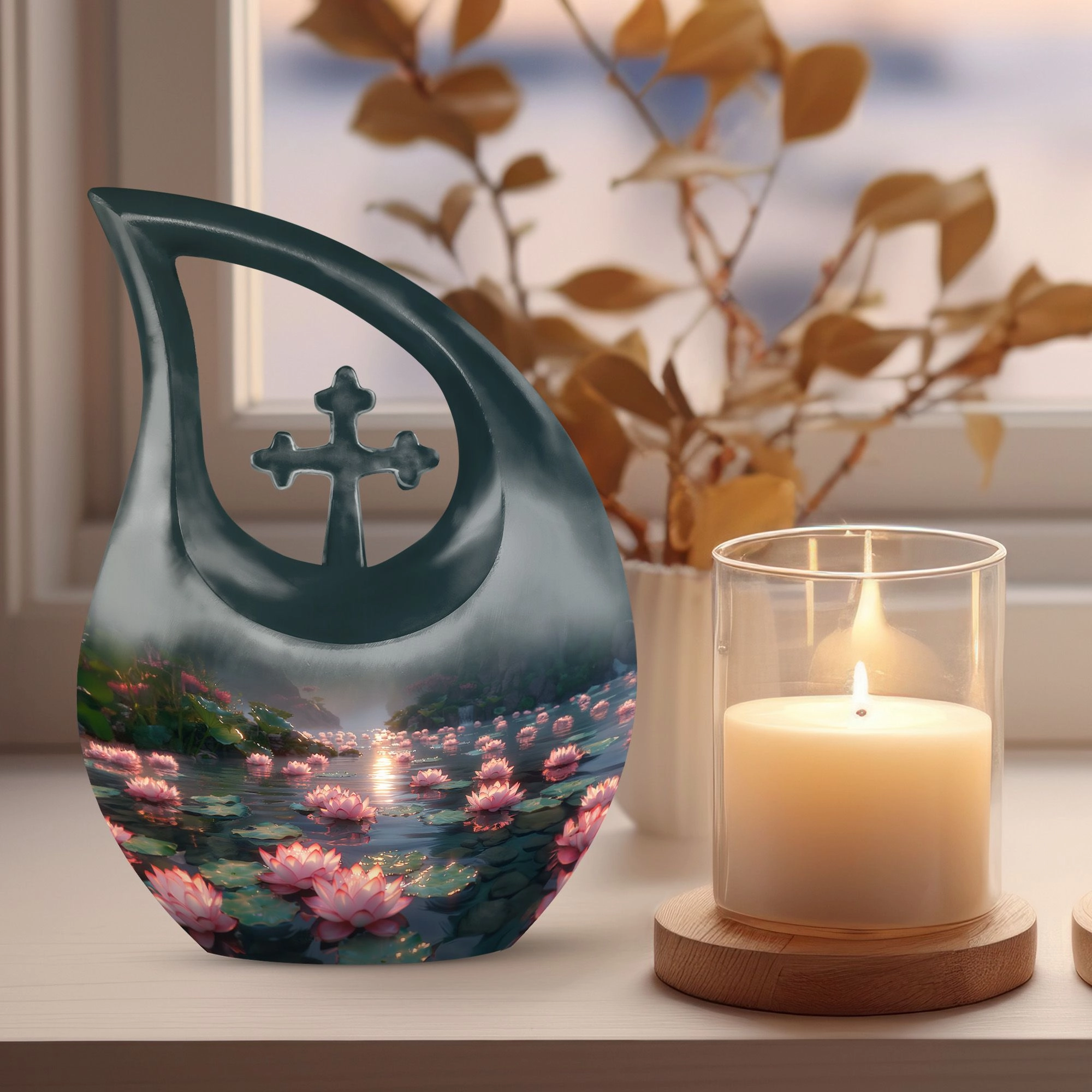 Lotus Urn: Adult Cremation Urn For Human Ashes Remans