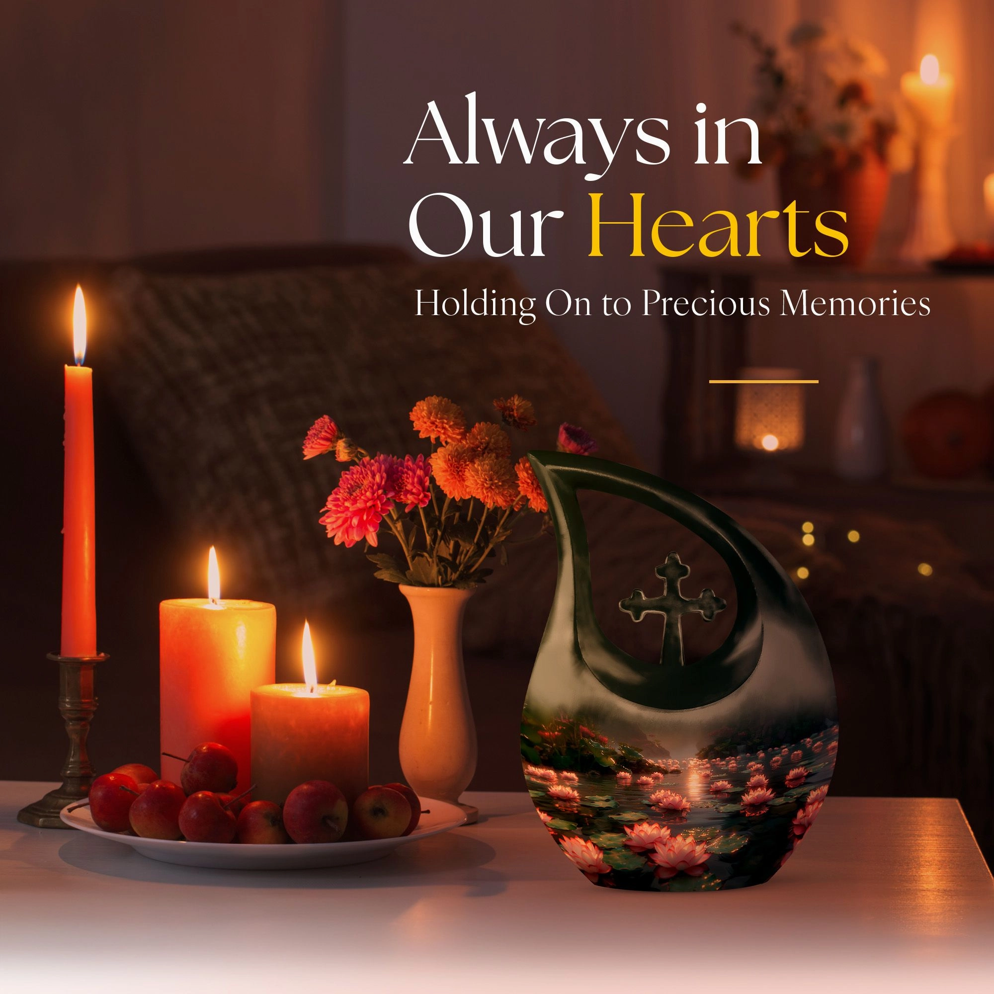 Lotus Urn: Adult Cremation Urn For Human Ashes Remans