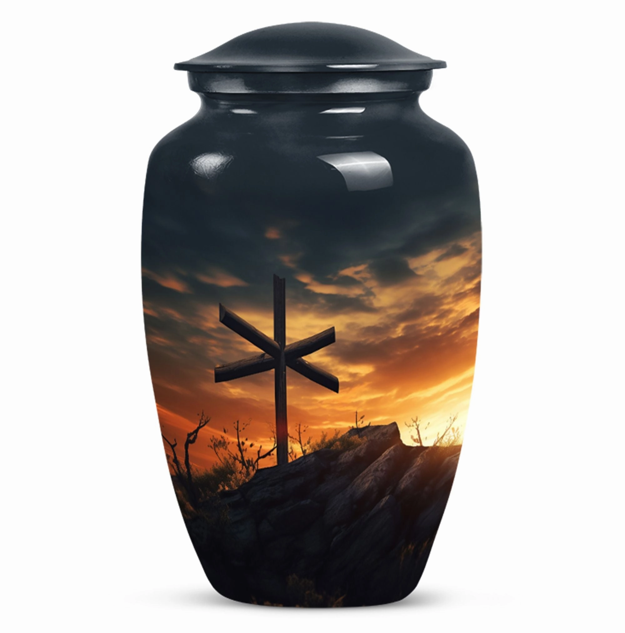 Loving Memories: Adult Female Cremation Urn with Jesus Theme