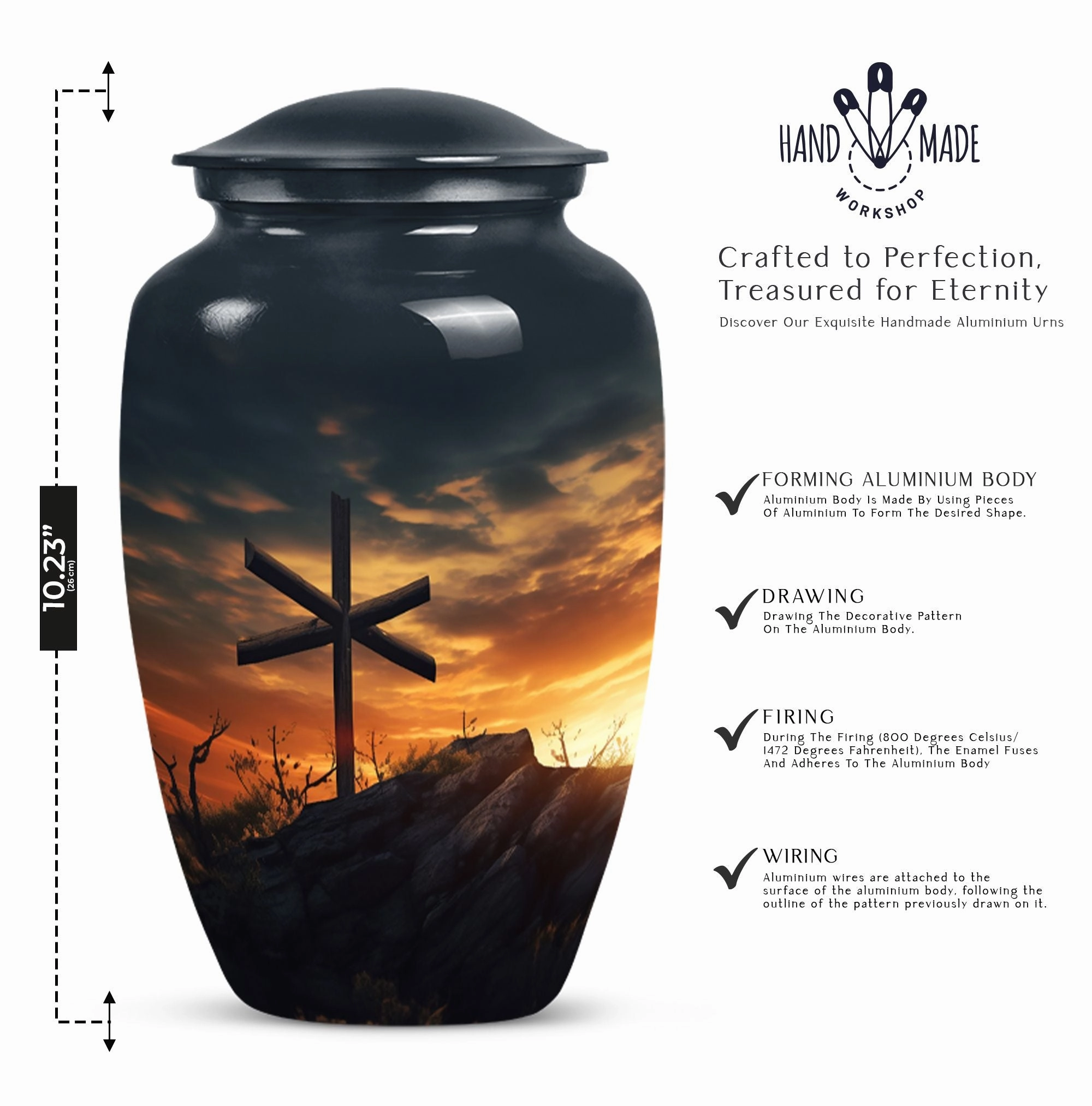 Loving Memories: Adult Female Cremation Urn with Jesus Theme