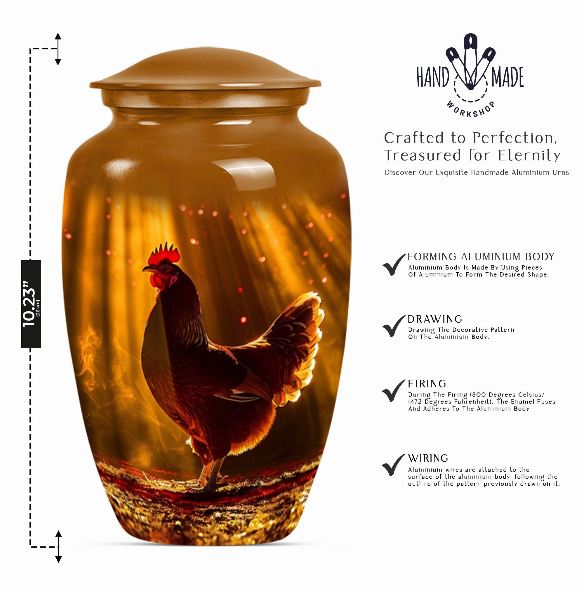 Loving Remembrance Chicken Urn For Storing Adult Human Ashes