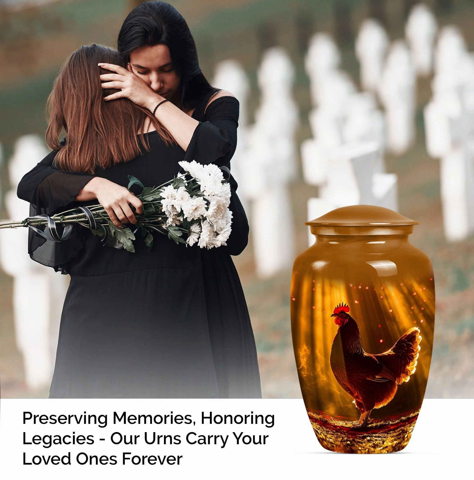 Loving Remembrance Chicken Urn For Storing Adult Human Ashes