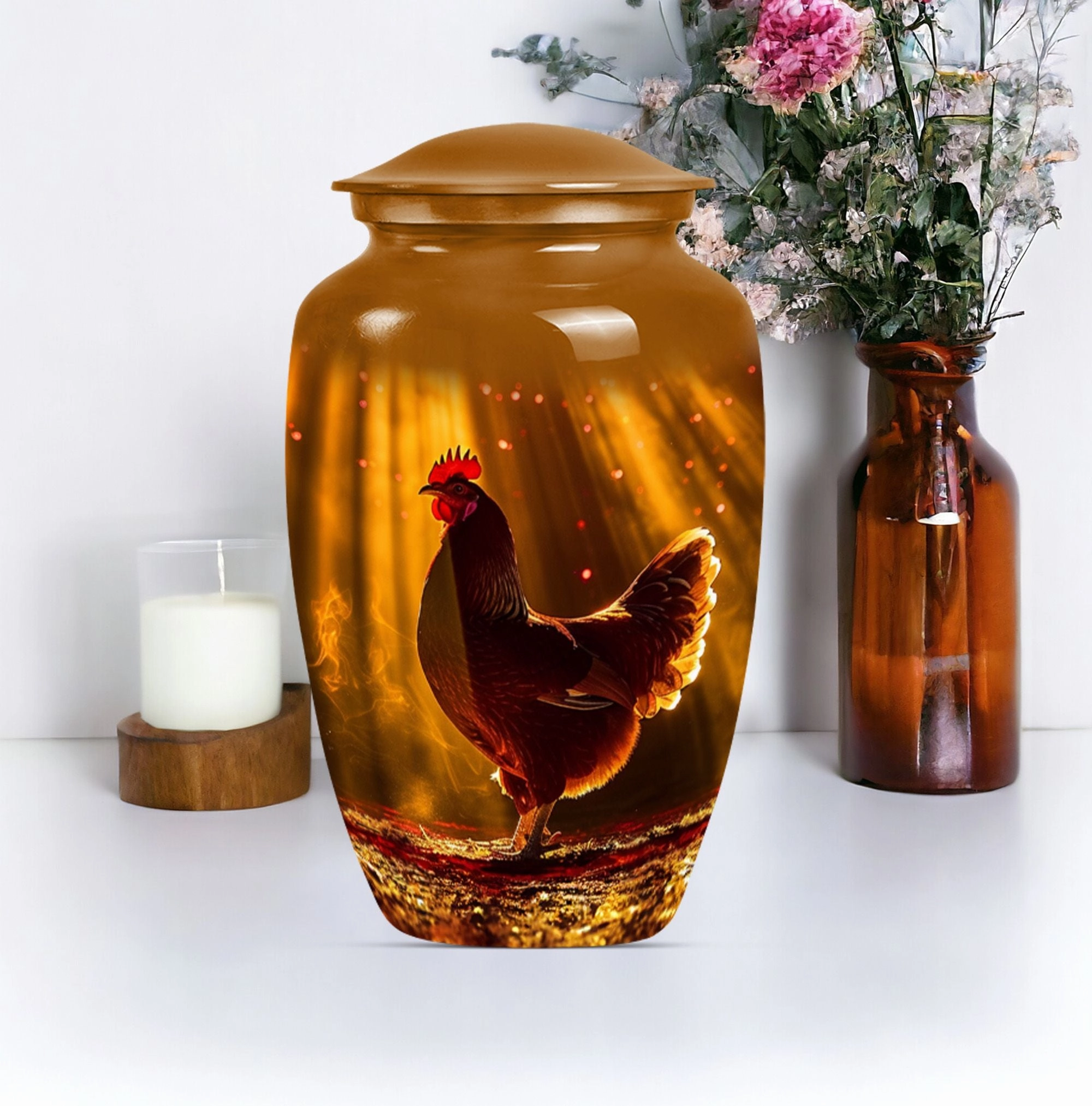 Loving Remembrance Chicken Urn For Storing Adult Human Ashes