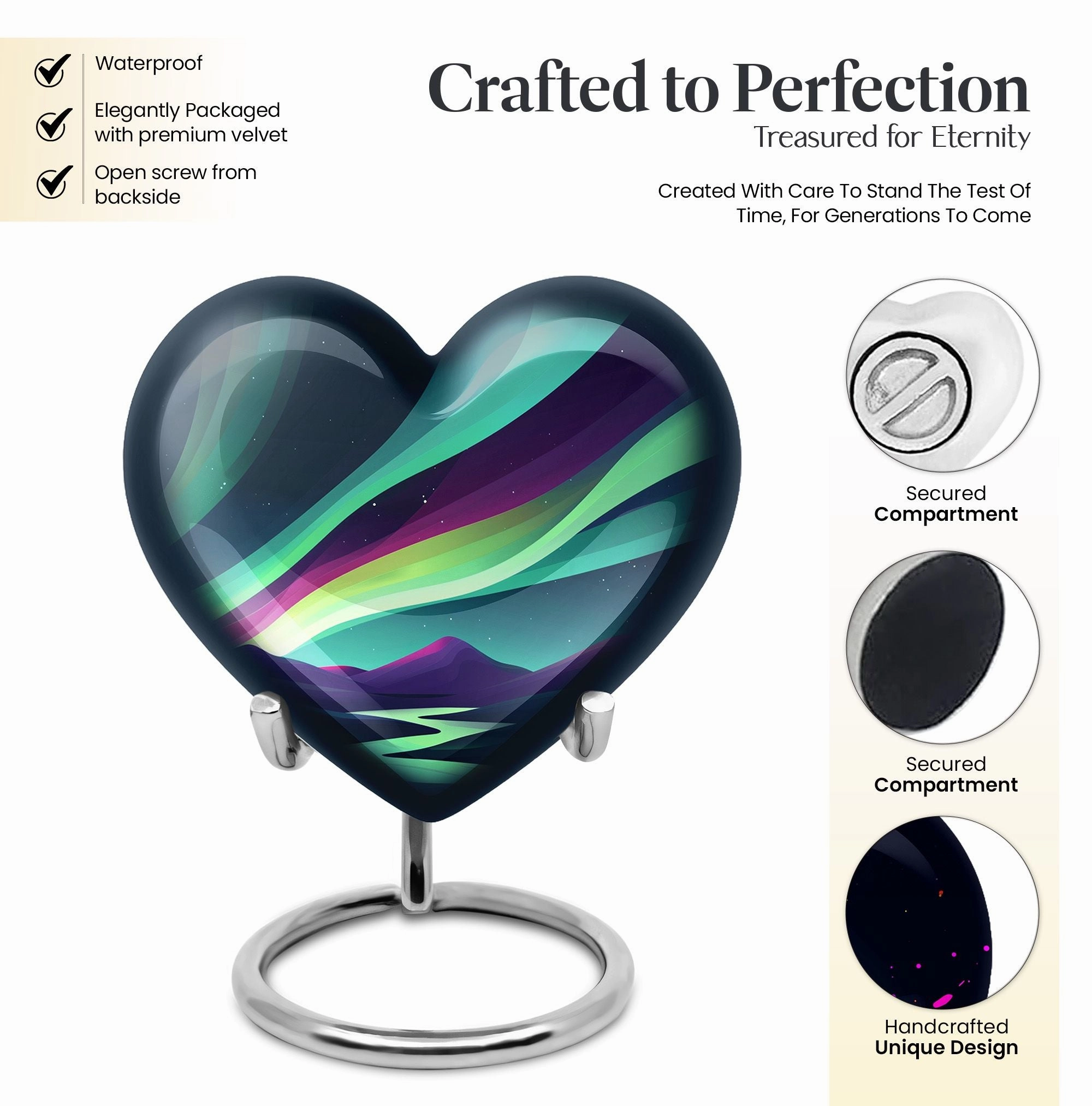 Luminous Northern Lights: Burial Cremation Urn for Farewell