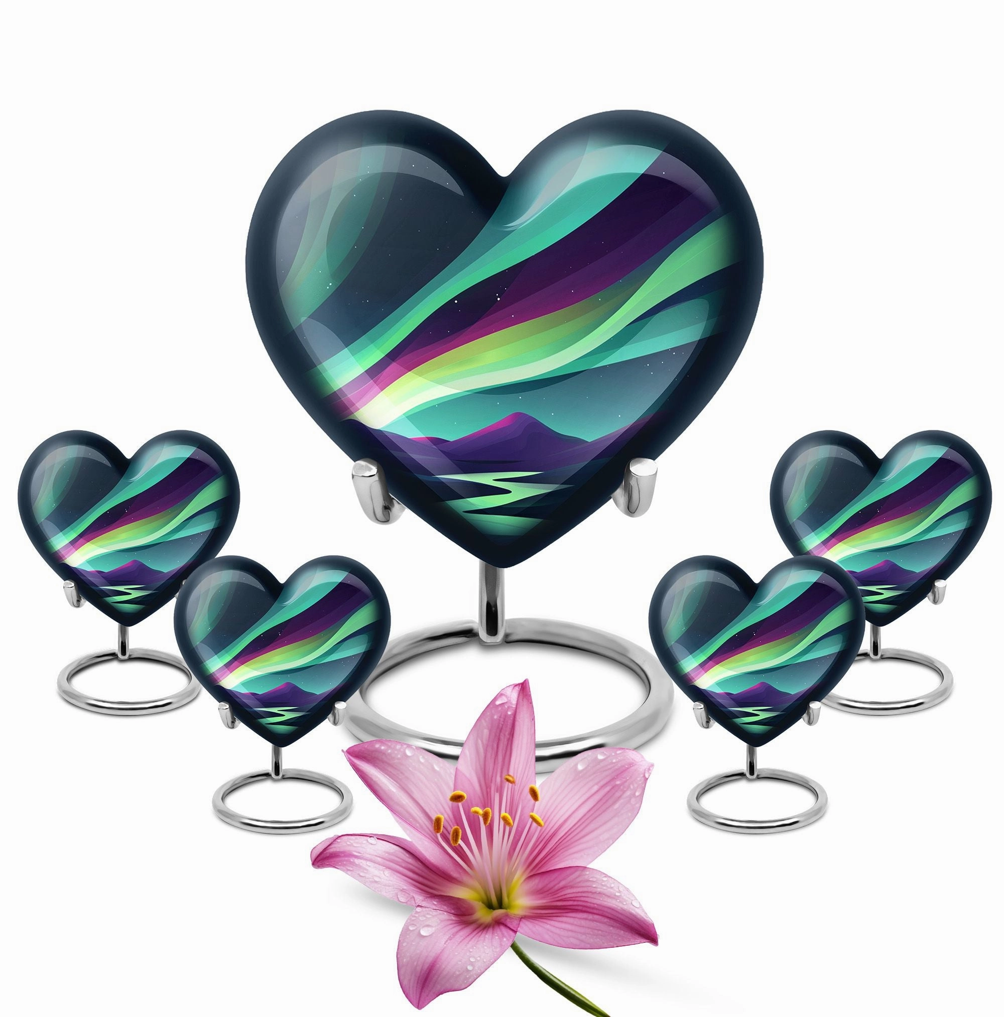 Luminous Northern Lights: Burial Cremation Urn for Farewell