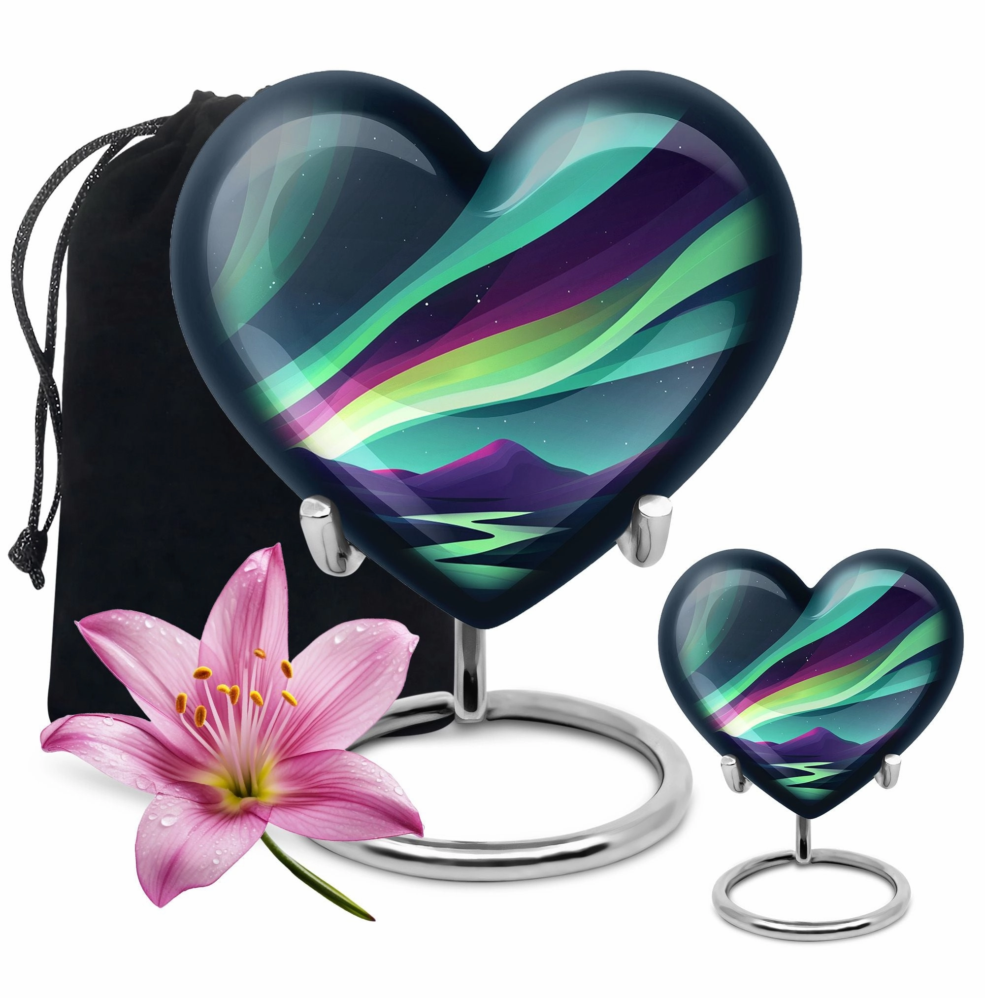 Luminous Northern Lights: Burial Cremation Urn for Farewell