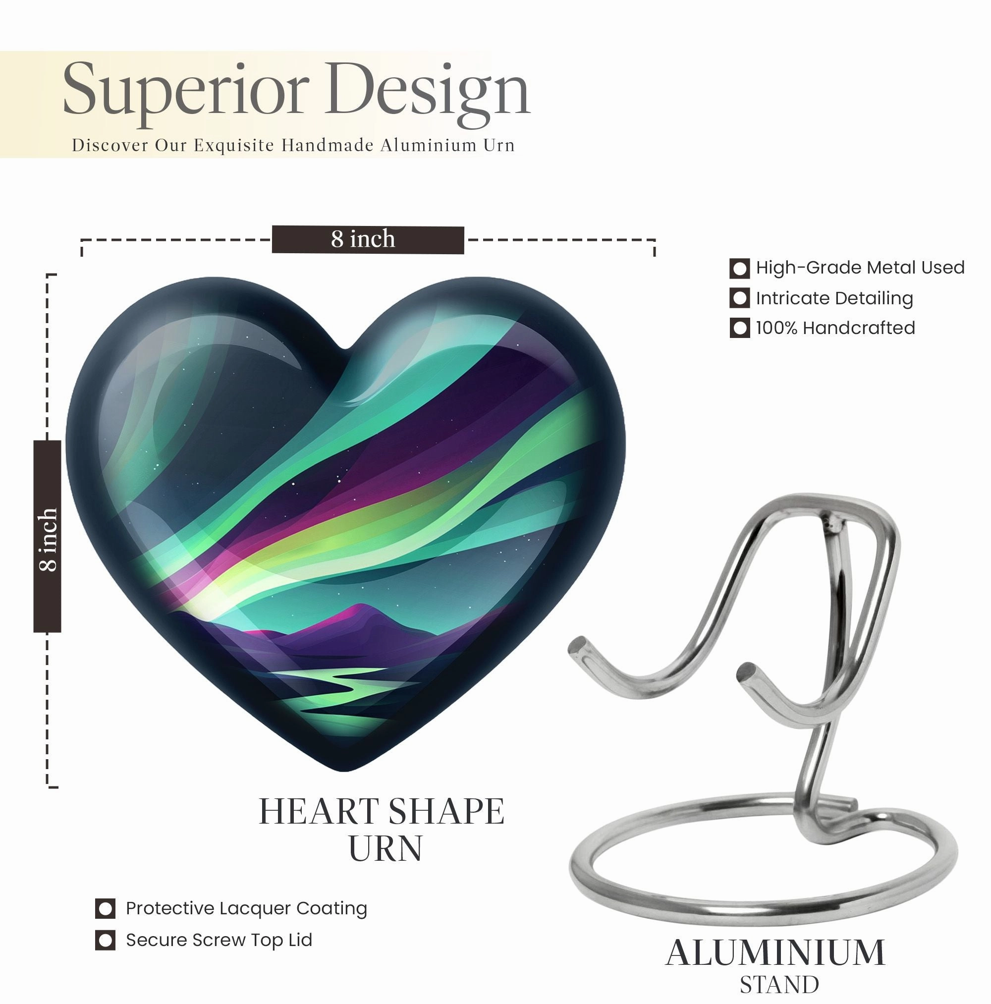 Luminous Northern Lights: Burial Cremation Urn for Farewell