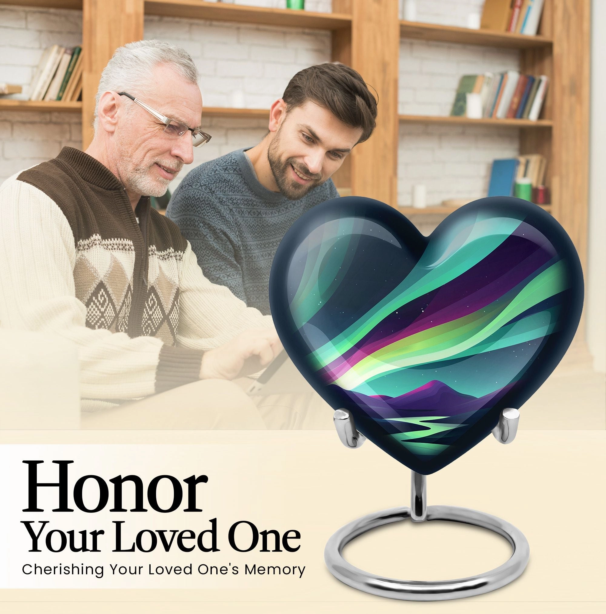 Luminous Northern Lights: Burial Cremation Urn for Farewell