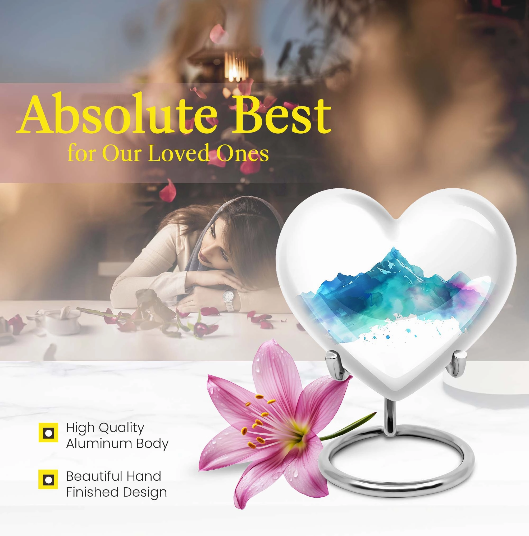 Majestic Mountain Landscape Cremation Urn for Remembrance