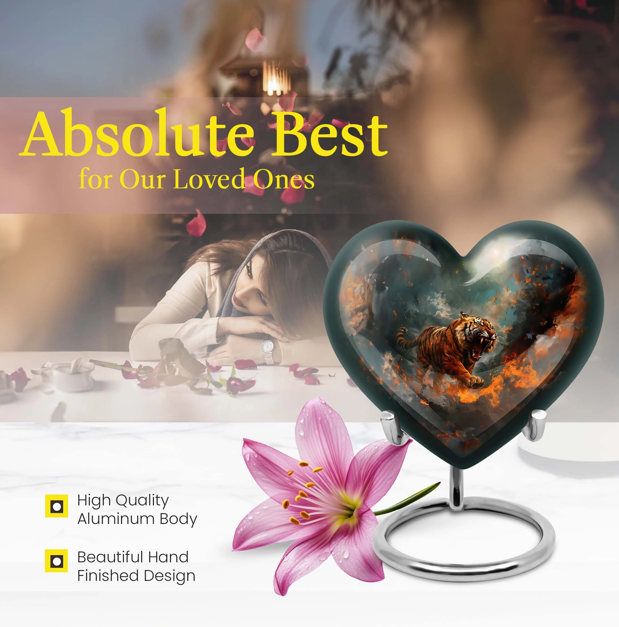 Majesty Tiger Cremation Urn - Lasting Tribute for Adult Male
