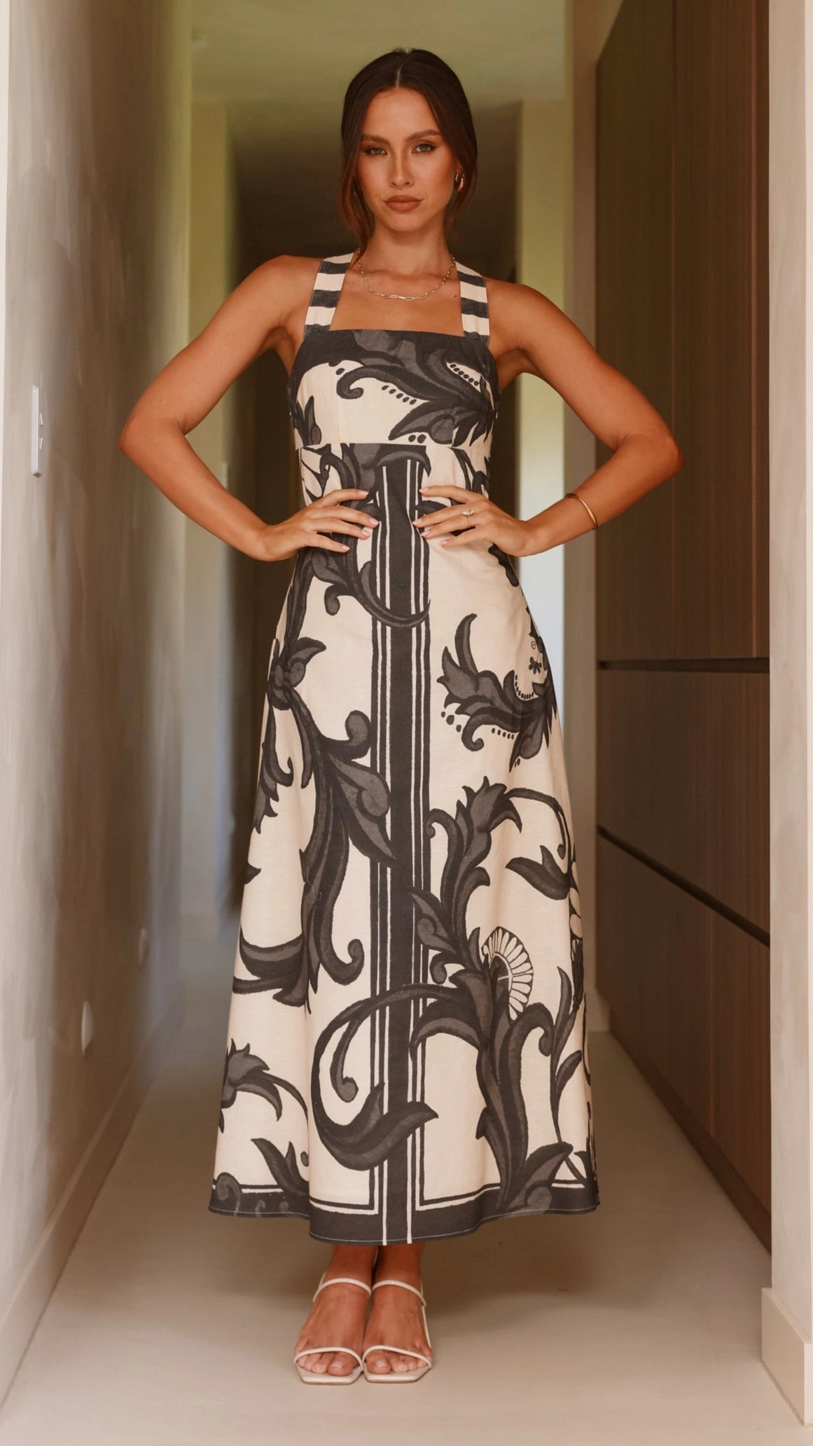 Mandy Maxi Dress - Cream / Black