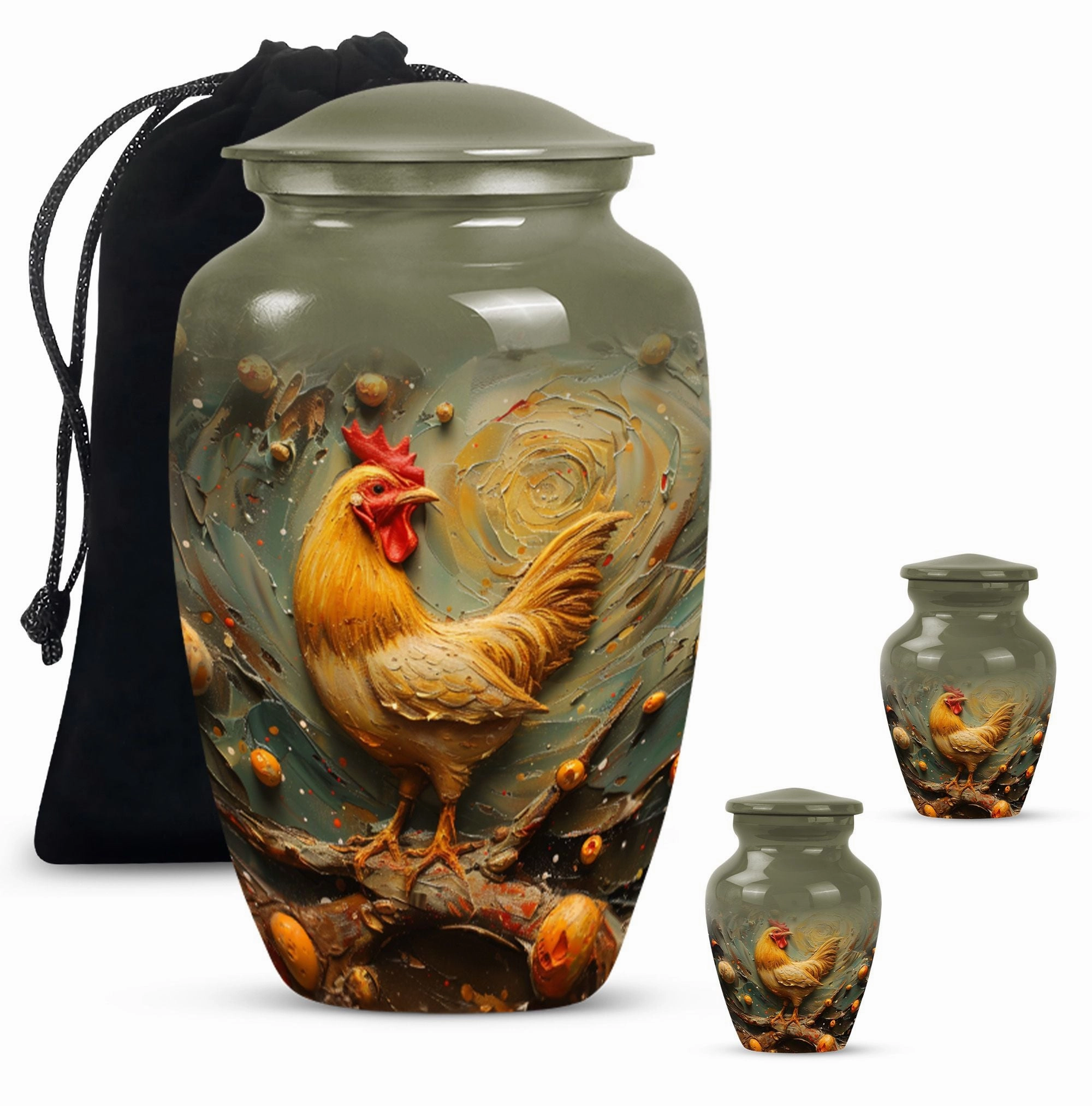 Memorial Farewell Chicken Urn - Suitable for Adult Remains,