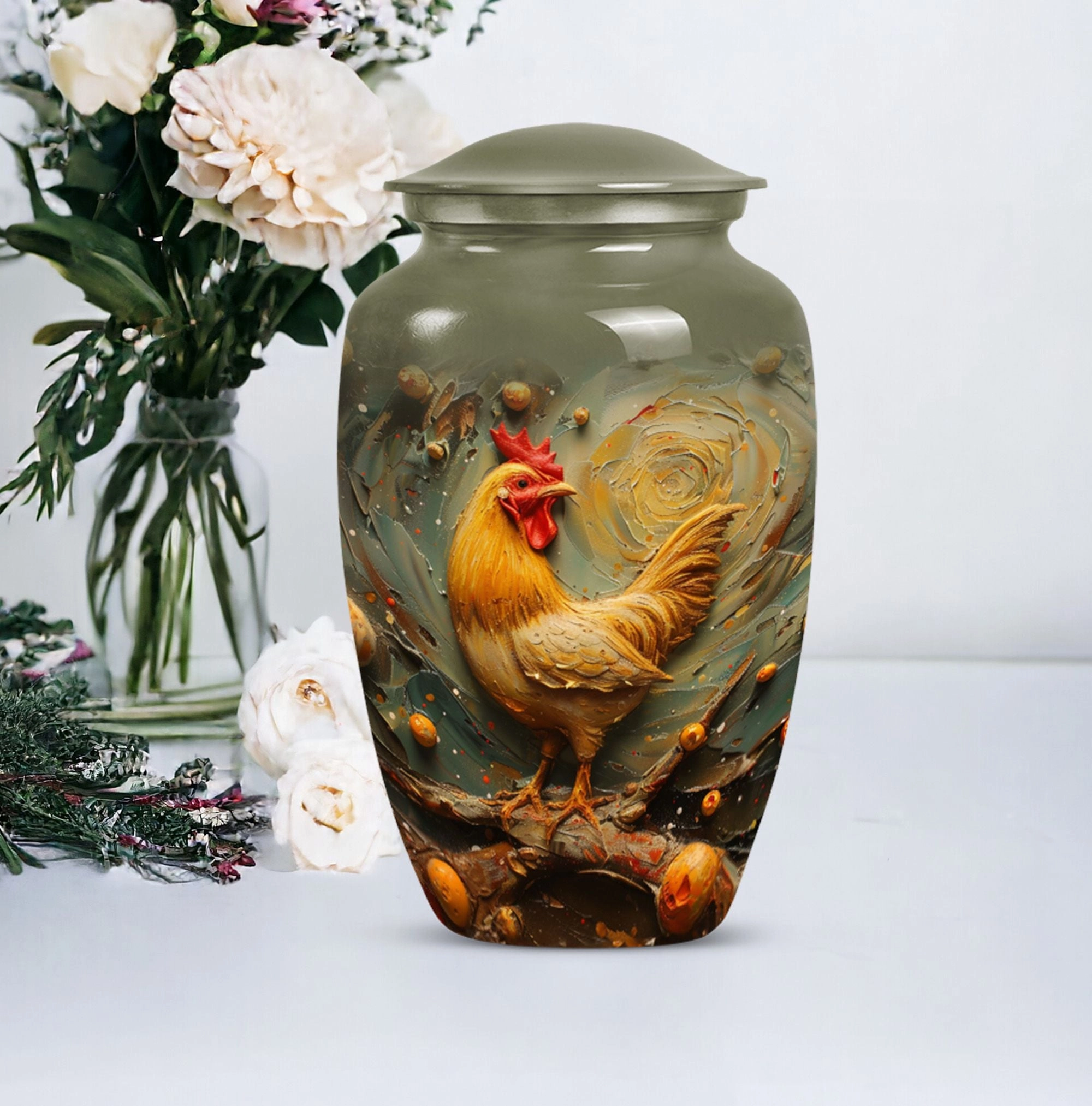 Memorial Farewell Chicken Urn - Suitable for Adult Remains,