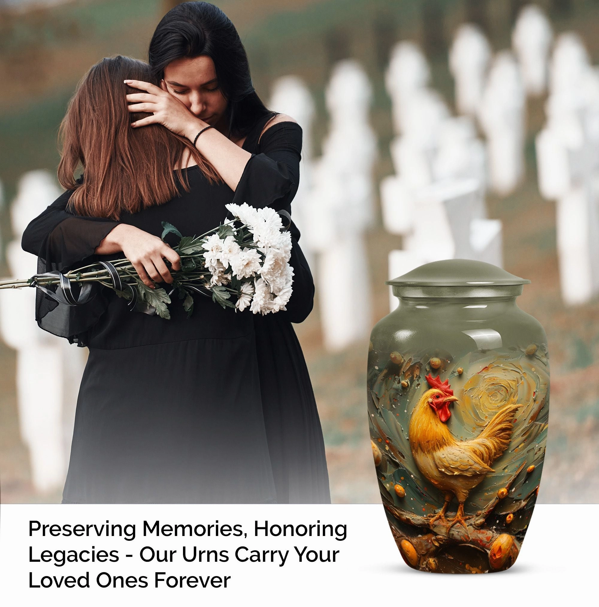 Memorial Farewell Chicken Urn - Suitable for Adult Remains,