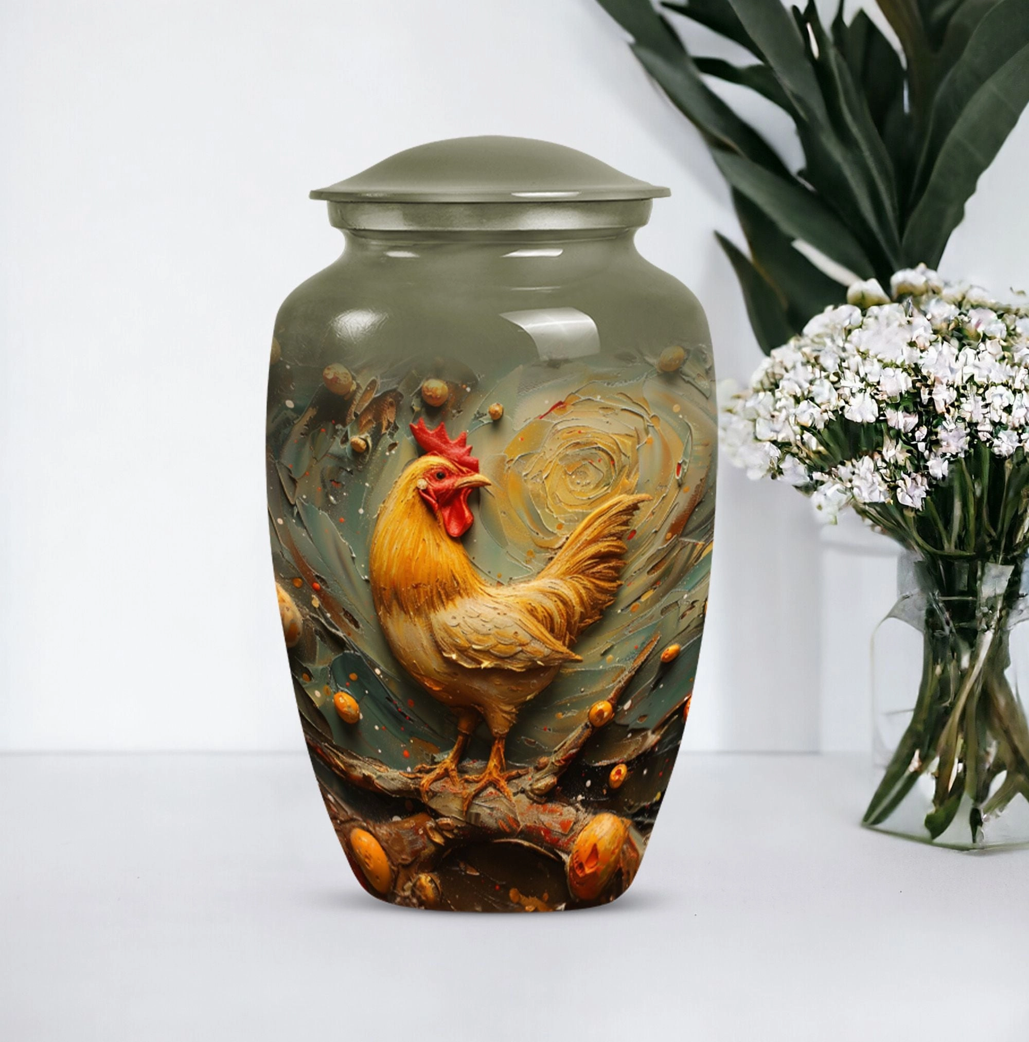 Memorial Farewell Chicken Urn - Suitable for Adult Remains,