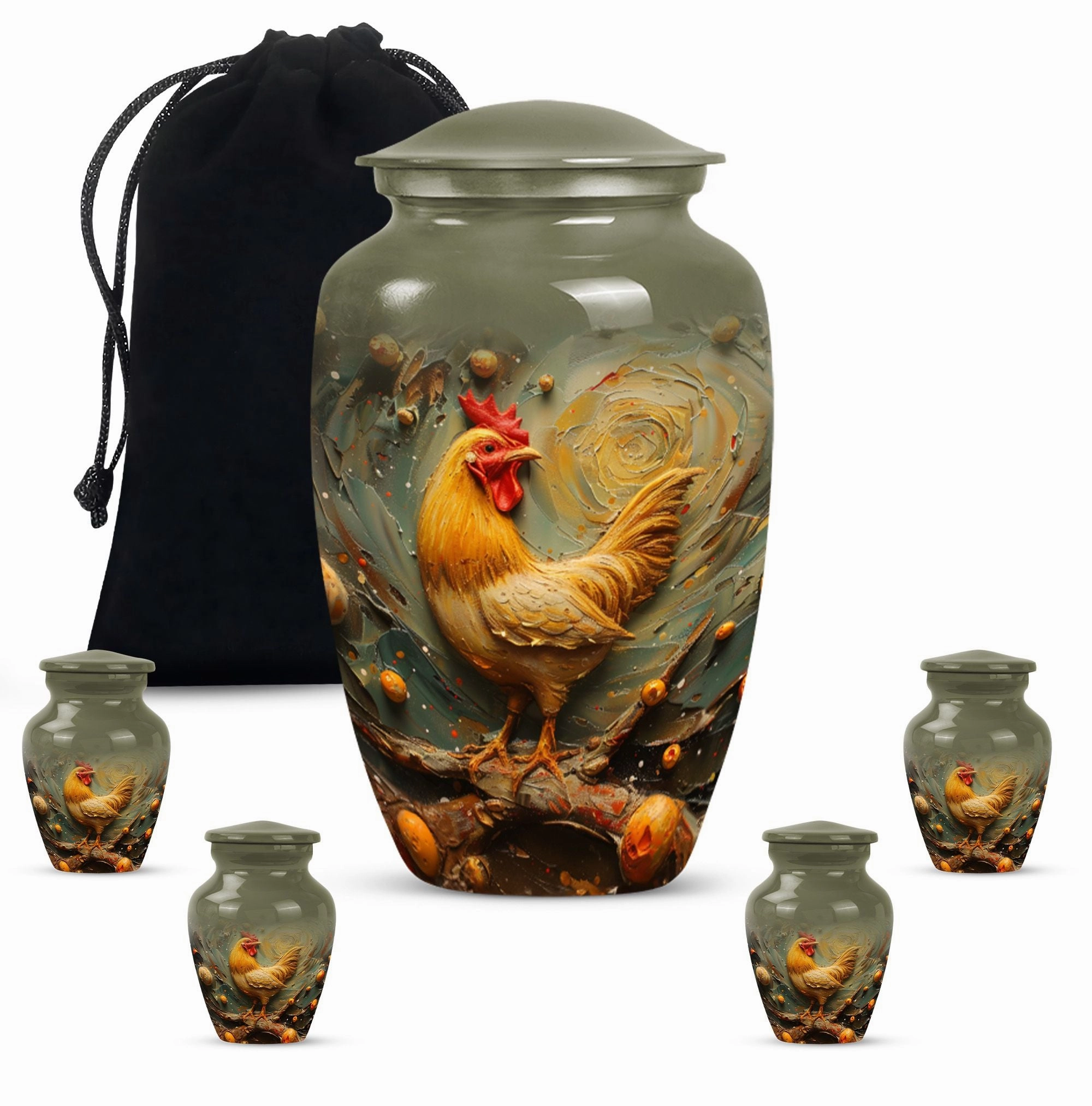 Memorial Farewell Chicken Urn - Suitable for Adult Remains,