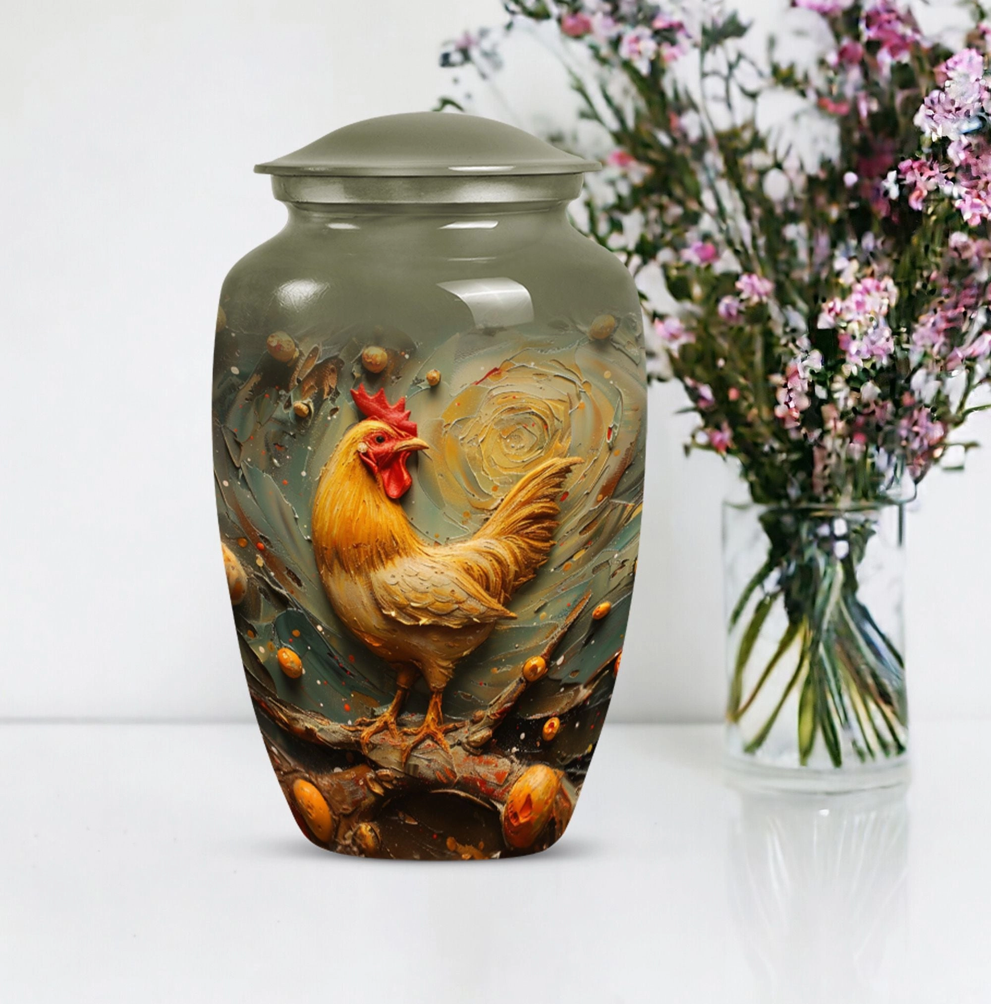 Memorial Farewell Chicken Urn - Suitable for Adult Remains,
