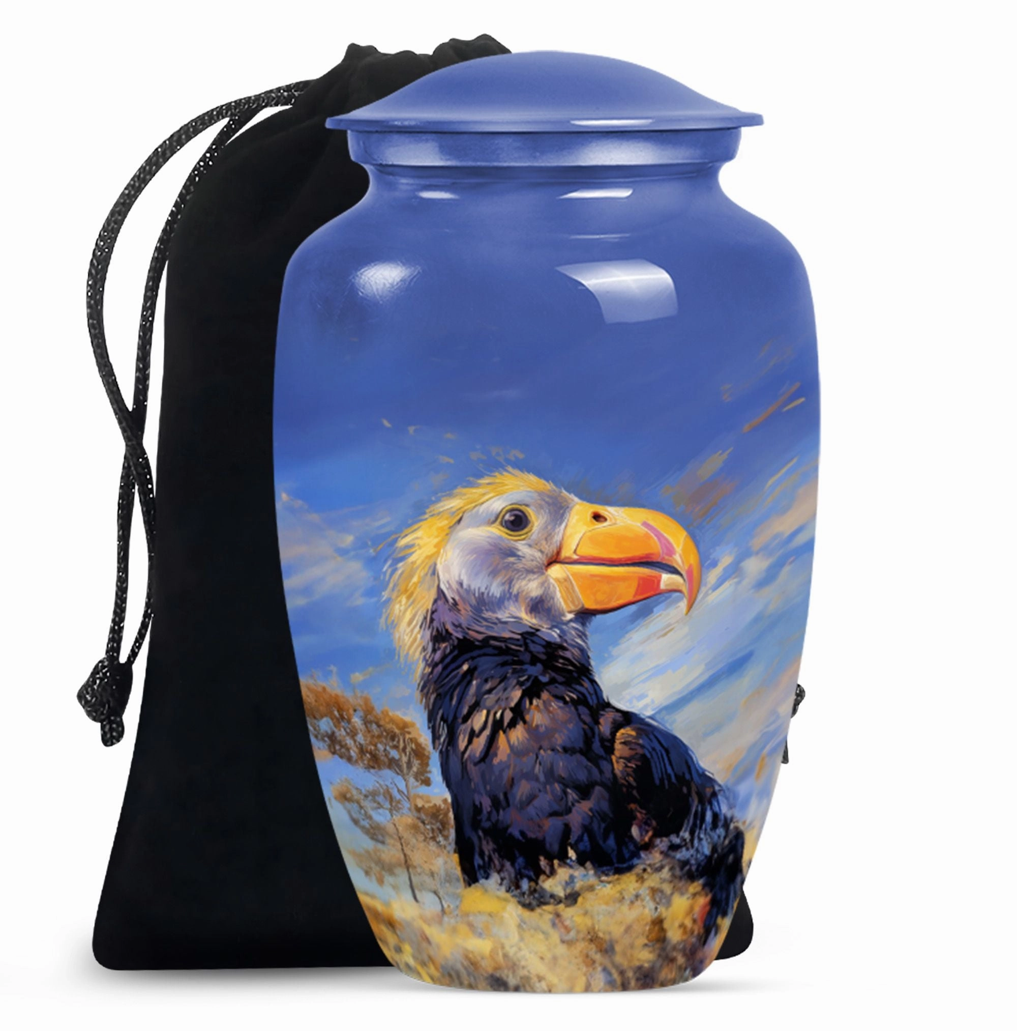 Memorial Puffin Bird Cremation Urn: Container For Human Ashes
