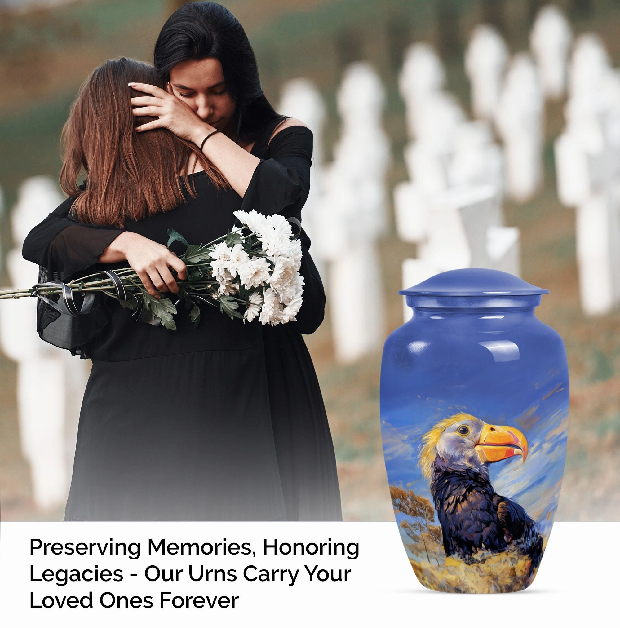 Memorial Puffin Bird Cremation Urn: Container For Human Ashes
